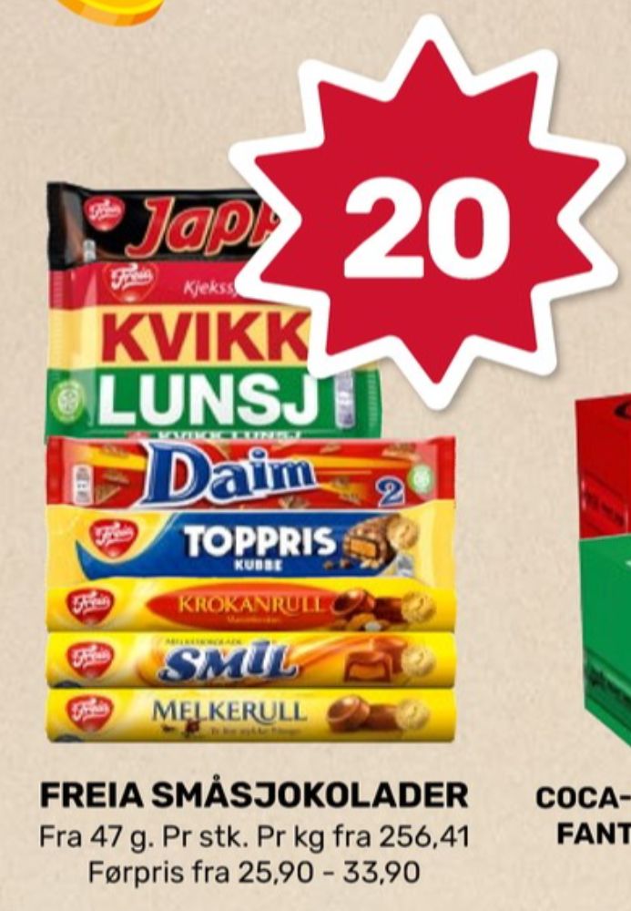 Freia Kvikk Lunsj, Sjokoladebar