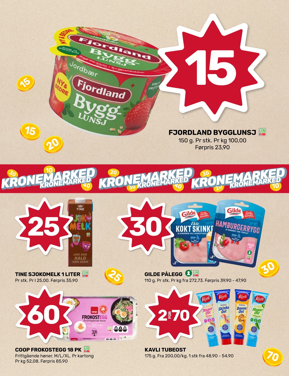 Se Matkroken kundeavis for uke 24 på Tilbudsuken.no. Se gode tilbud på mange varer, f.eks. bygglunsj jordbær fjordland eller sjokolademelk tine. Les kundeavisen her! Side 3