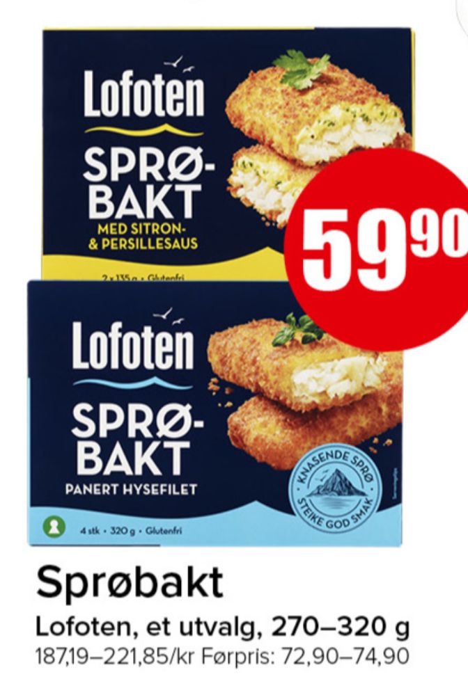Lofoten, Sprøbakt Panert Hysefilet