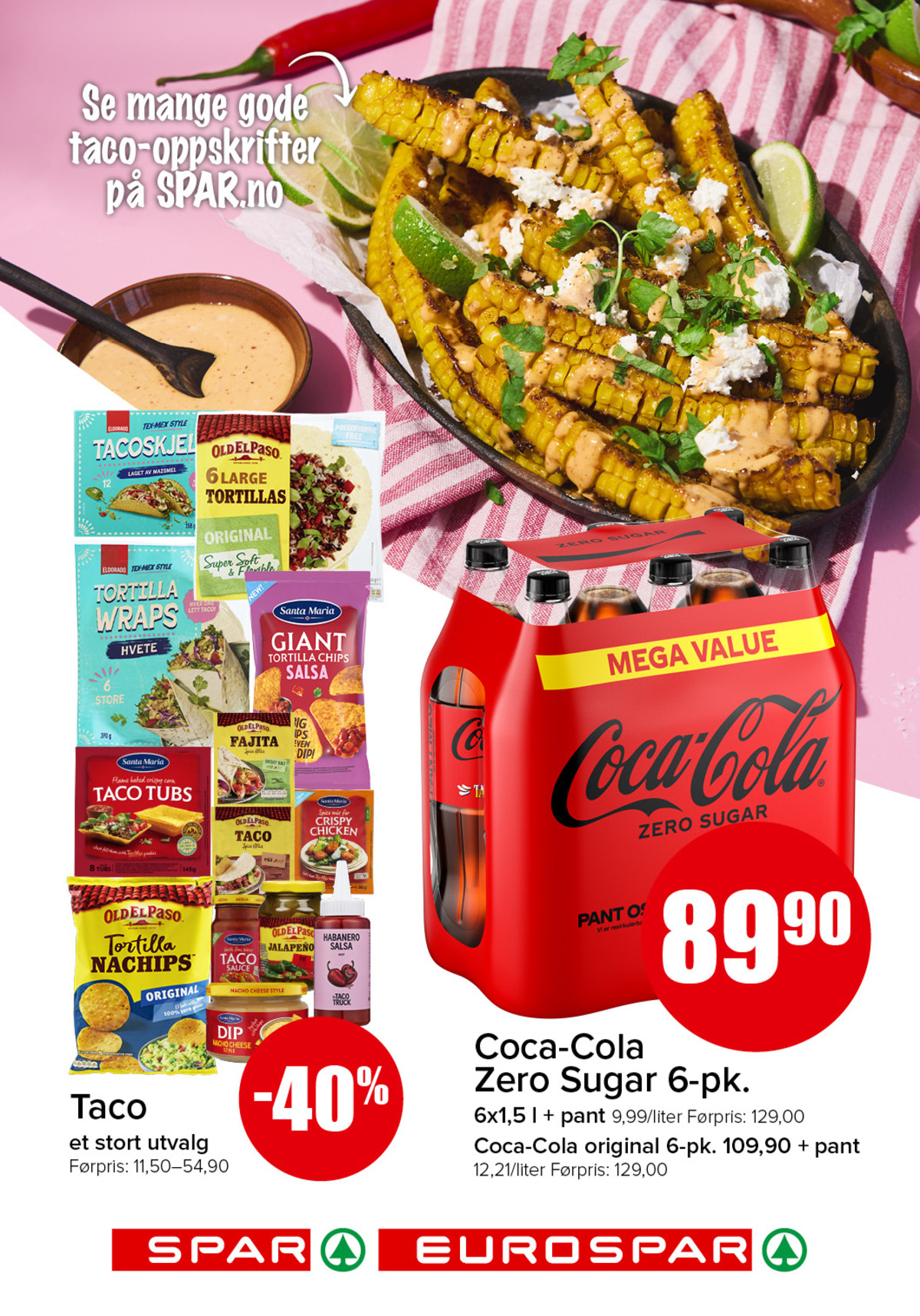 Se Spar - Eurospar kundeavis for uke 24 på Tilbudsuken.no. Se gode tilbud på mange varer, f.eks. spice mix crispy chicken santa maria eller taco shells eldorado. Les kundeavisen her! Side 11