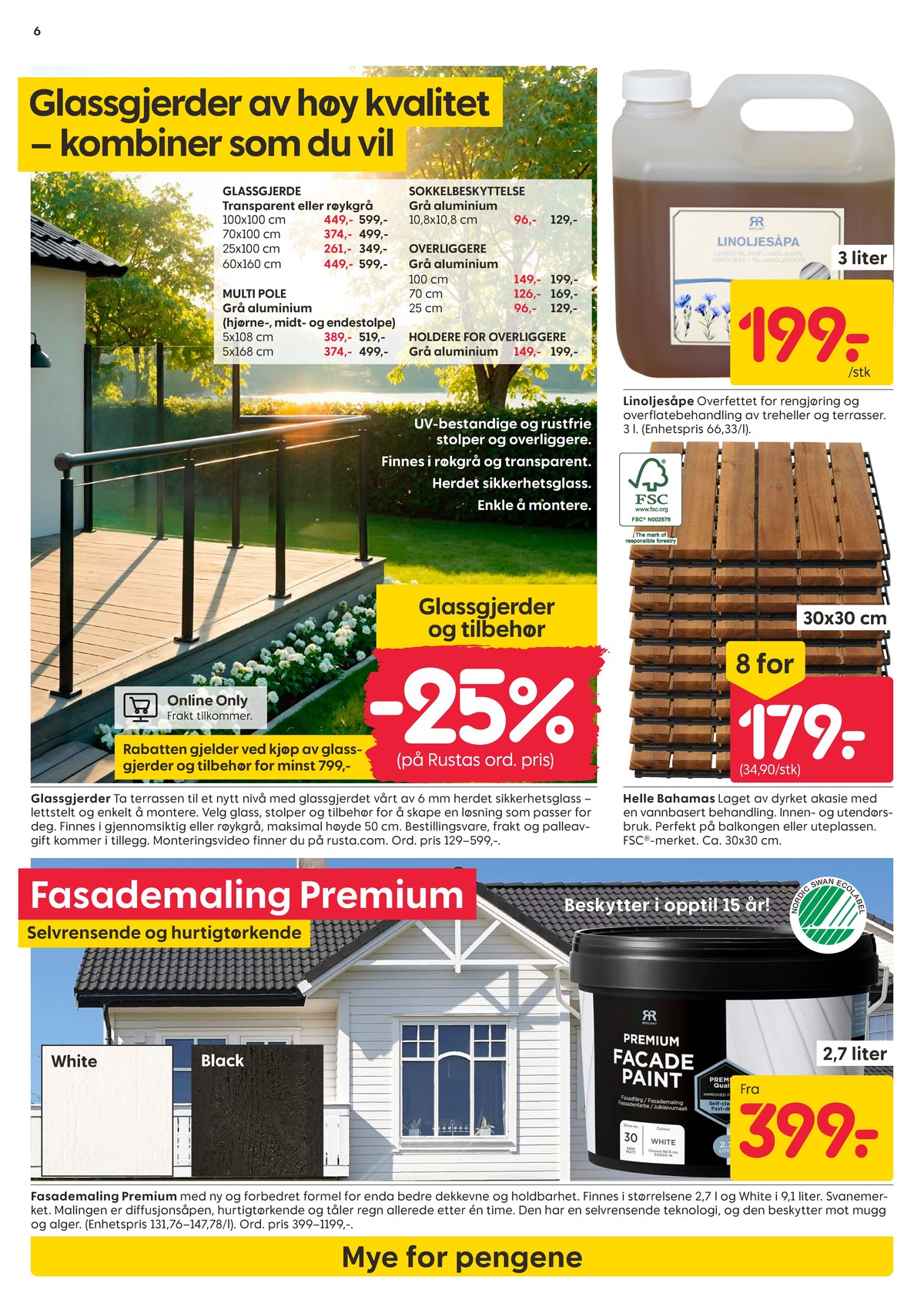 Se Rusta kundeavis for uke 24 på Tilbudsuken.no. Se gode tilbud på mange varer, f.eks. linoljesåpe nyans eller terrasseflis ukjent. Les kundeavisen her! Side 6