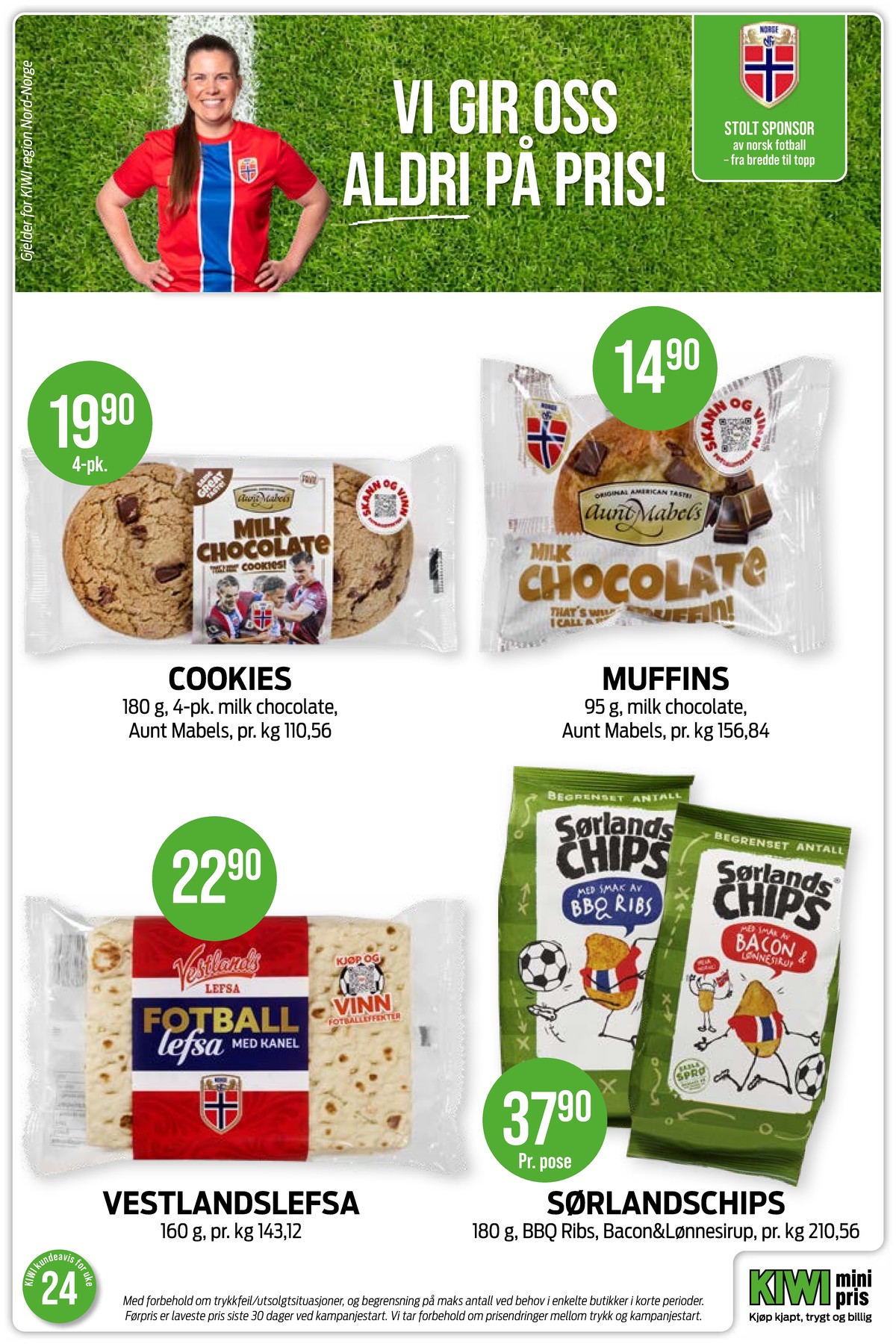 Se Kiwi kundeavis for uke 24 på Tilbudsuken.no. Se gode tilbud på mange varer, f.eks. milk chocolate cookies aunt mabels eller milk chocolate muffins aunt mabels. Les kundeavisen her! Side 10