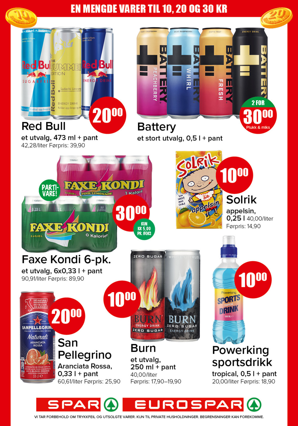 Se Spar - Eurospar kundeavis for uke 25 på Tilbudsuken.no. Se gode tilbud på mange varer, f.eks. energidrikk battery eller energidrikk gatorade. Les kundeavisen her! Side 12