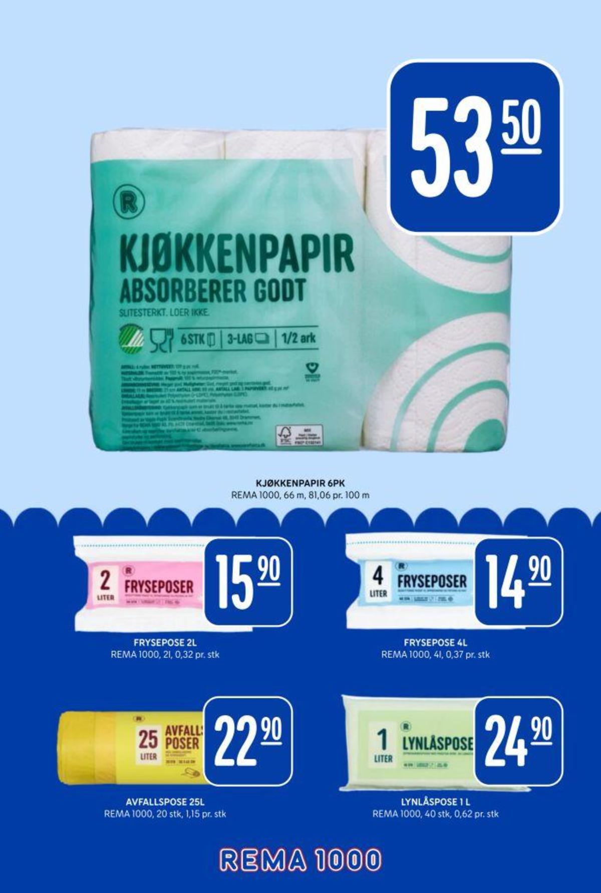 Se Rema 1000 kundeavis for uke 25 på Tilbudsuken.no. Se gode tilbud på mange varer, f.eks. tørkerull rema 1000 eller fryseposer rema 1000. Les kundeavisen her! Side 29