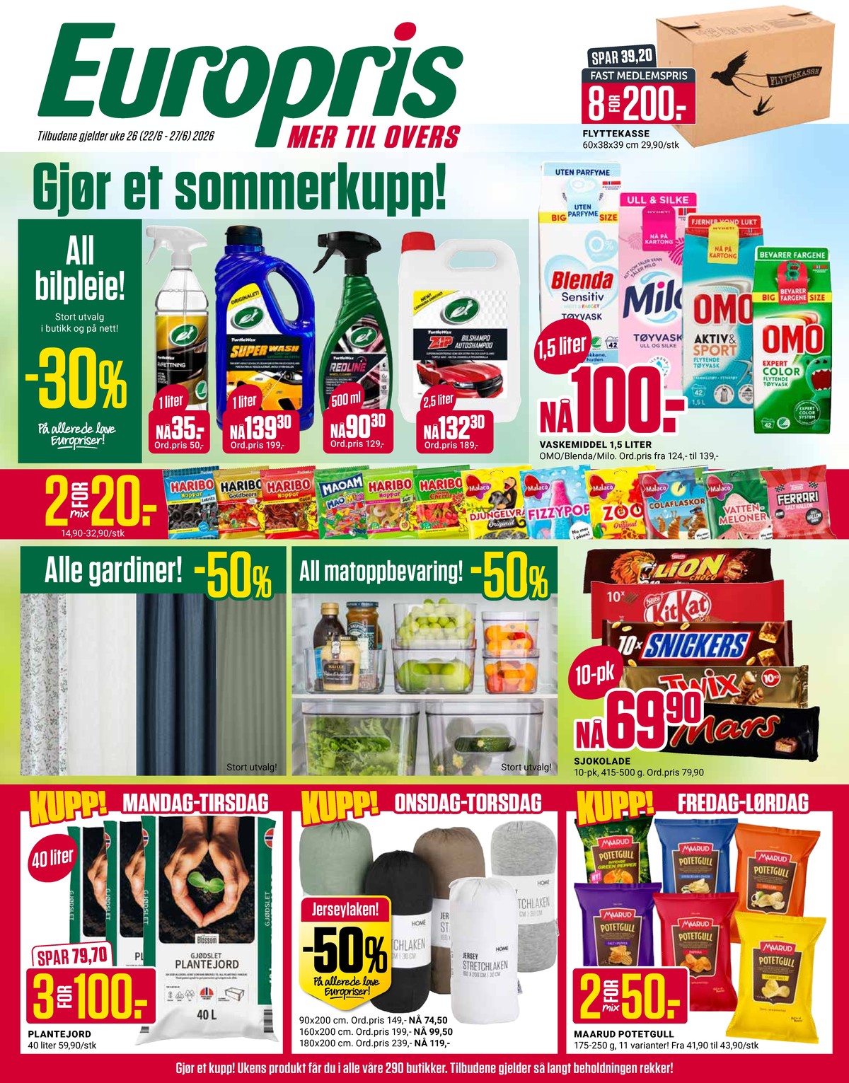 Se Europris kundeavis for uge 26 på Tilbudsuken.no. Se gode tilbud på mange varer. Les kundeavisen her! Side 1