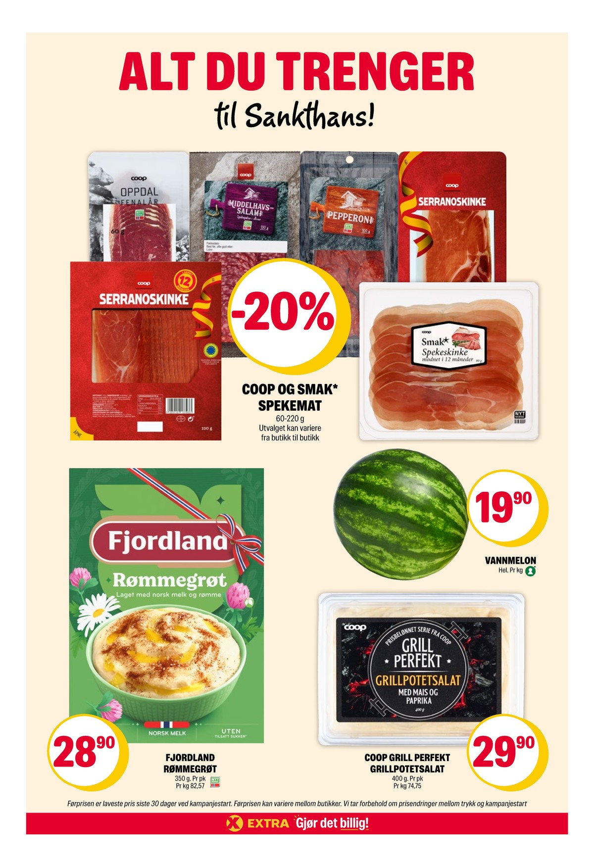 Se Coop Extra kundeavis for uke 26 på Tilbudsuken.no. Se gode tilbud på mange varer, f.eks. rømmegrøt fjordland eller andre varer. Les kundeavisen her! Side 2