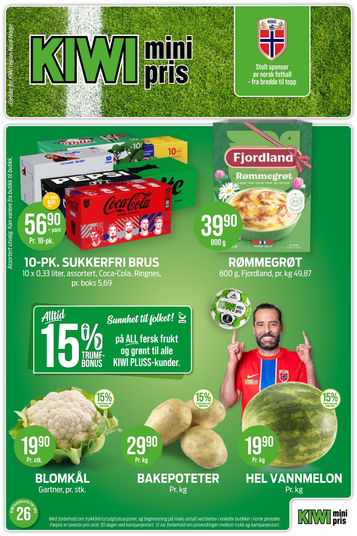 Se Kiwi kundeavis for uke 26 på Tilbudsuken.no. Se gode tilbud på mange varer, f.eks. rømmegrøt fjordland eller fanta zero 10 pk. fanta zero. Les kundeavisen her! Side 1