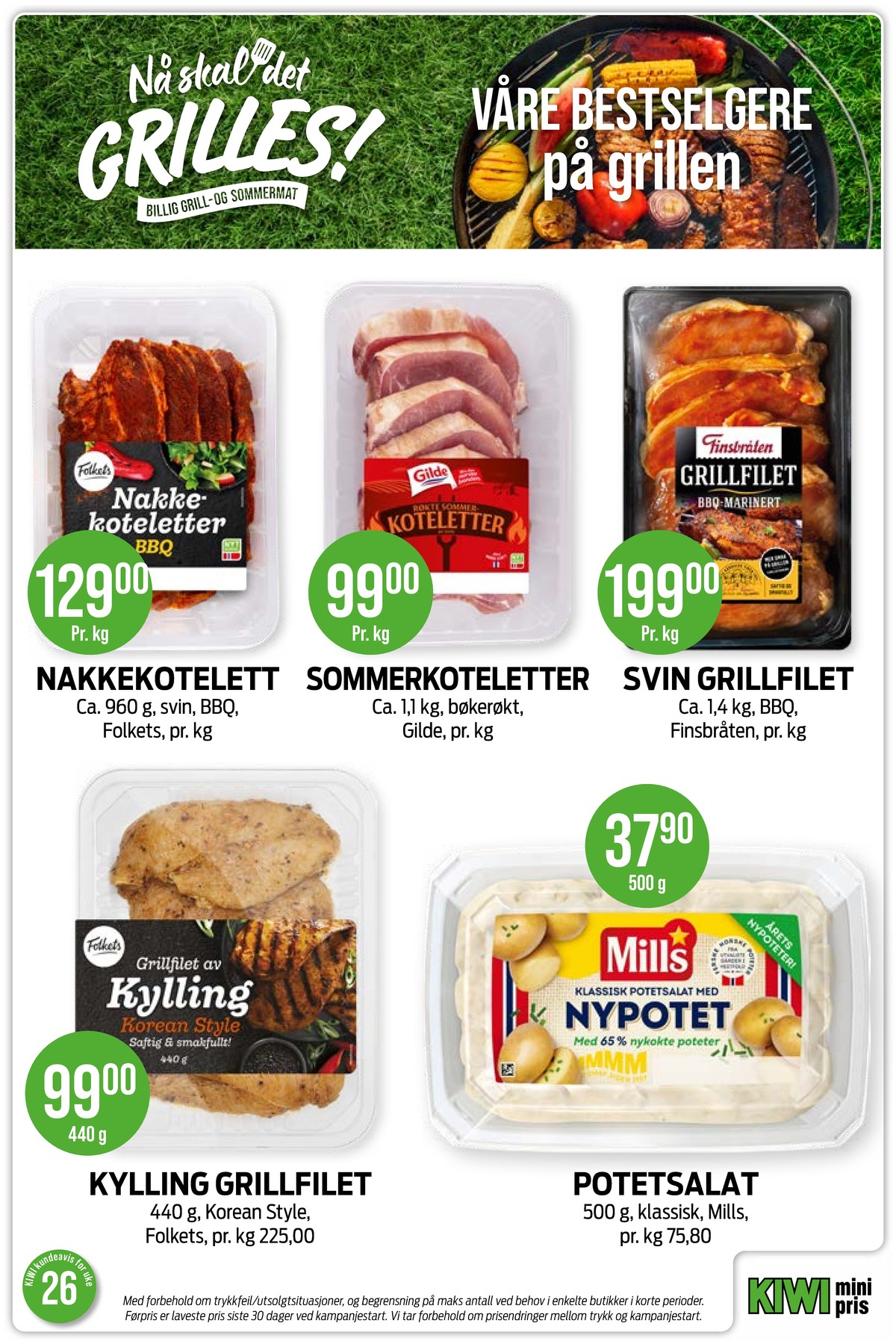 Se Kiwi kundeavis for uke 26 på Tilbudsuken.no. Se gode tilbud på mange varer, f.eks. nakkekoteletter folkets eller koteletter gilde. Les kundeavisen her! Side 11
