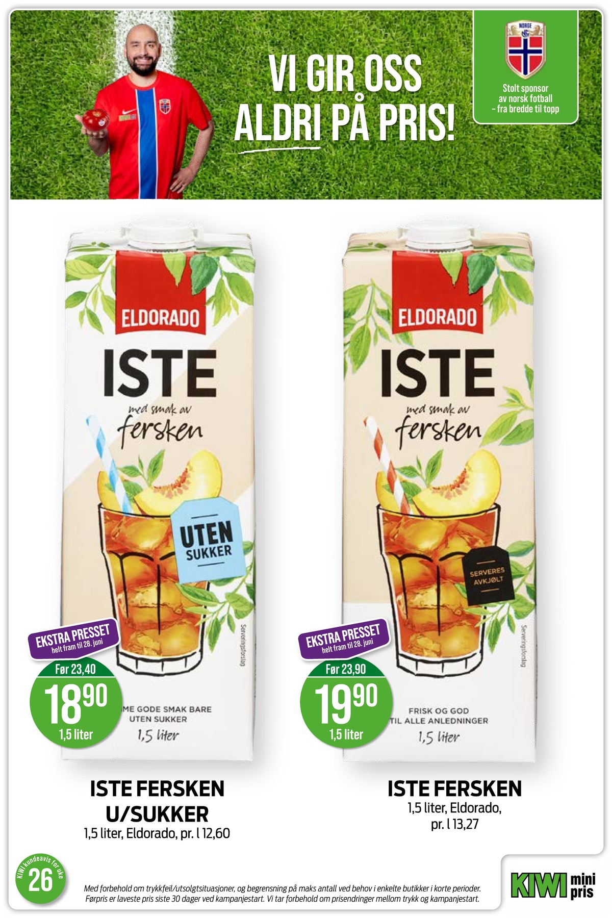 Se Kiwi kundeavis for uke 26 på Tilbudsuken.no. Se gode tilbud på mange varer, f.eks. iste eldorado eller iste eldorado. Les kundeavisen her! Side 16