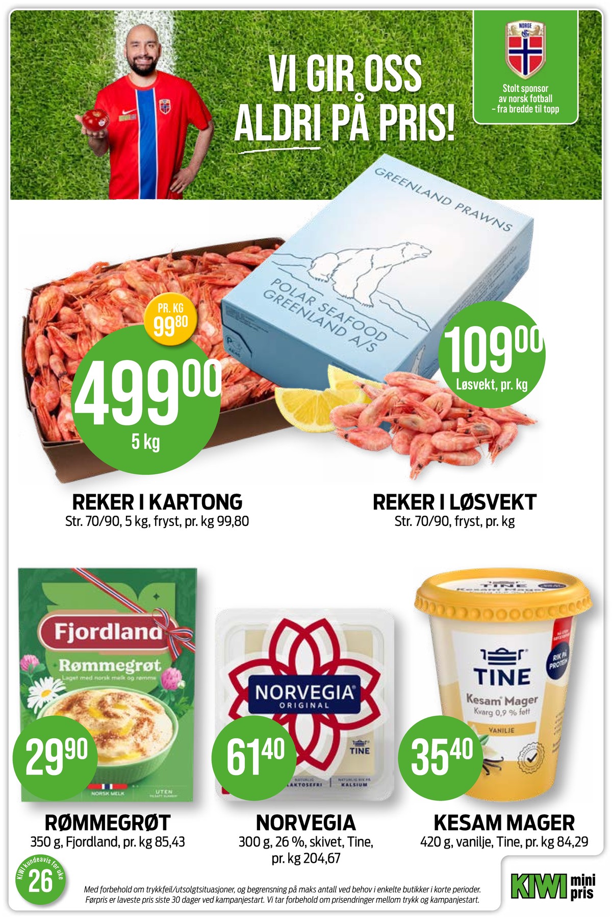 Se Kiwi kundeavis for uke 26 på Tilbudsuken.no. Se gode tilbud på mange varer, f.eks. reker ukjent eller reker polar seafood. Les kundeavisen her! Side 10