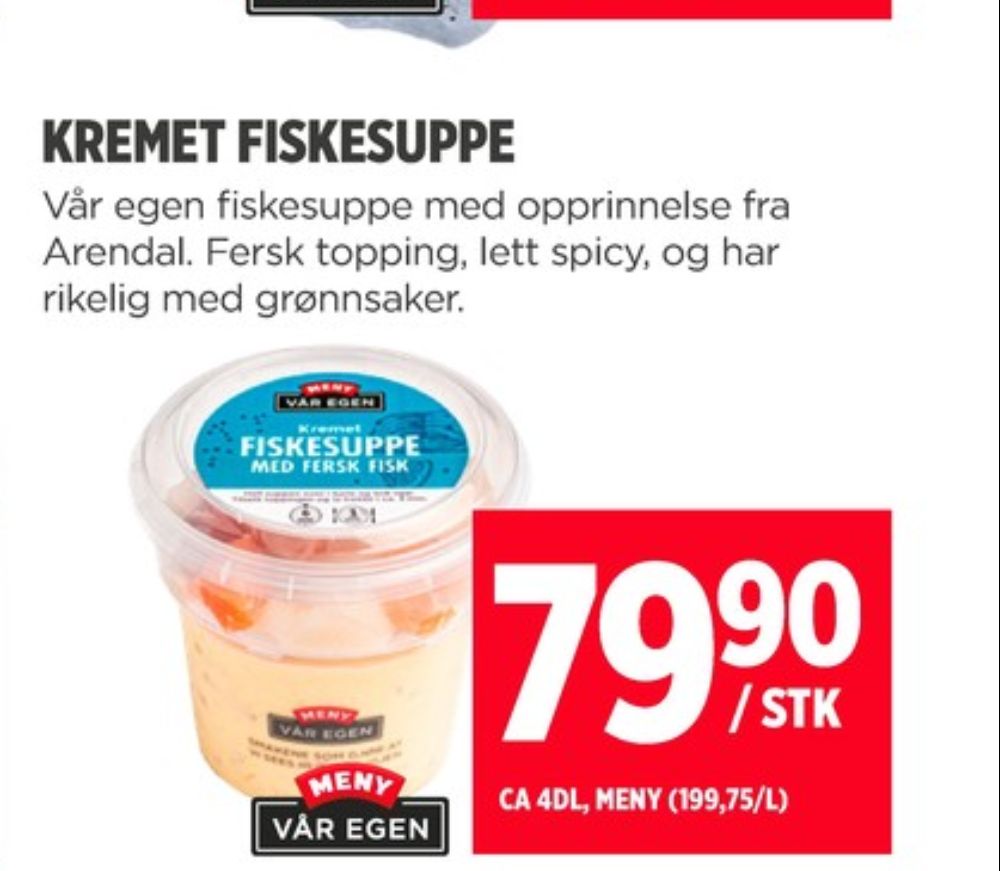 Meny, Fiskesuppe