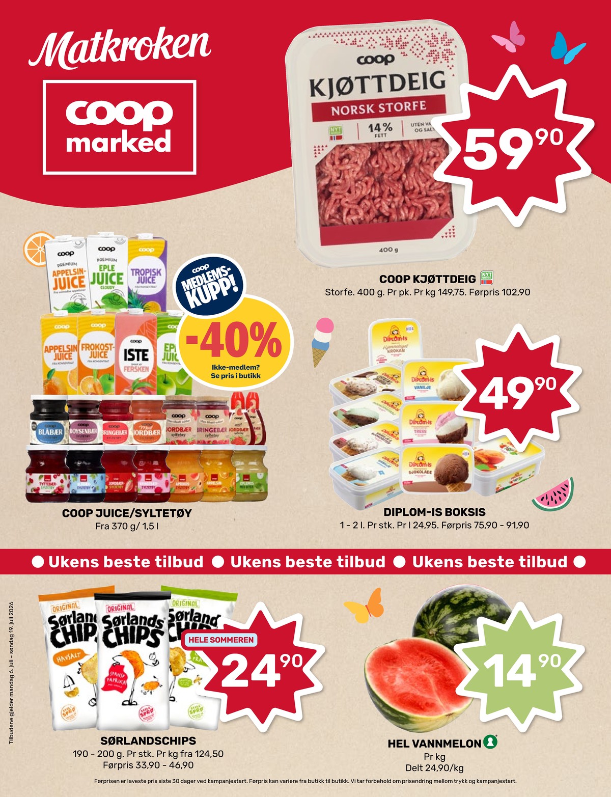 Se Matkroken kundeavis for uke 28 på Tilbudsuken.no. Se gode tilbud på mange varer, f.eks. kjøttdeig coop eller tropiskjuice coop. Les kundeavisen her! Side 1