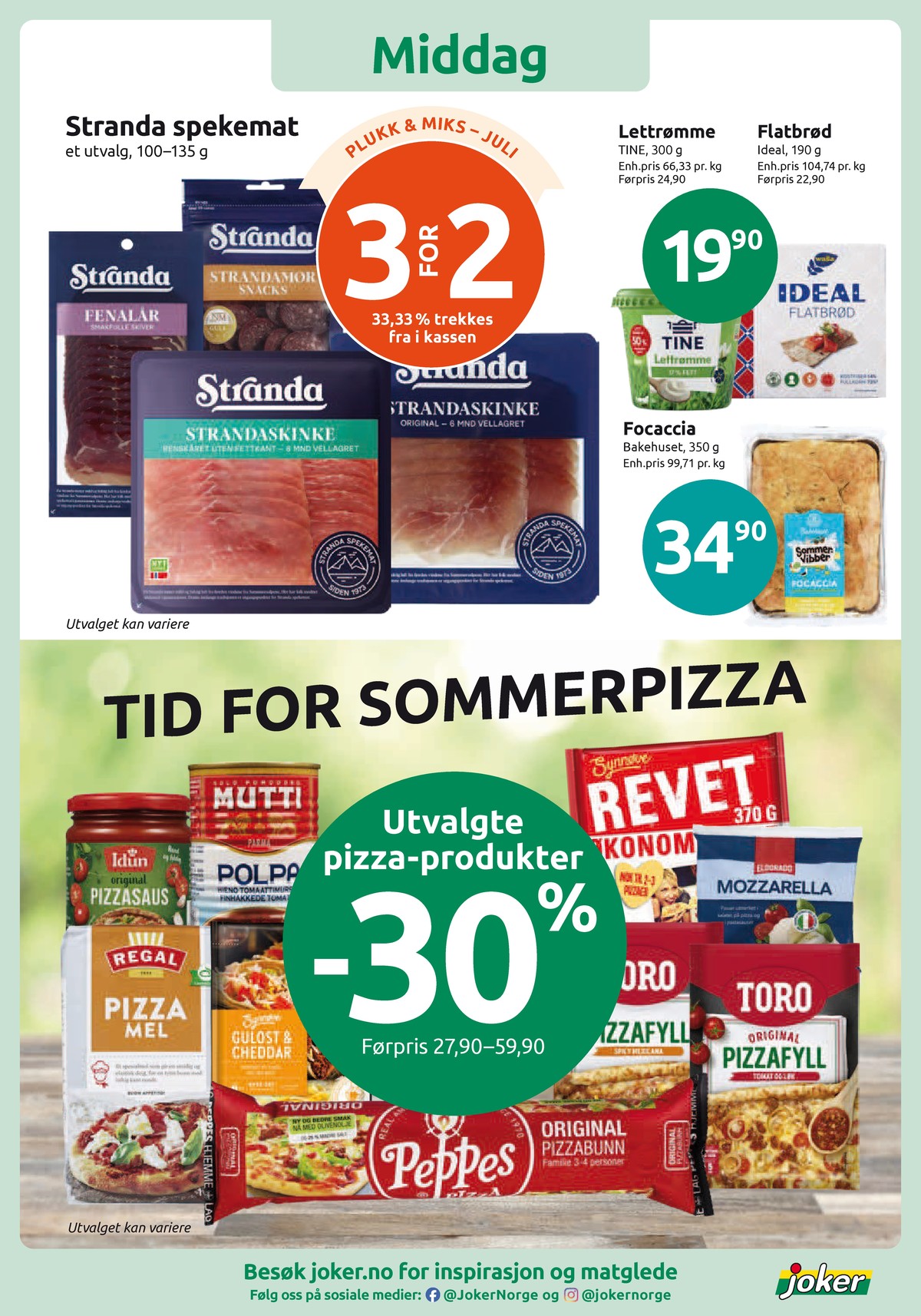 Se Joker kundeavis for uke 28 på Tilbudsuken.no. Se gode tilbud på mange varer, f.eks. brød folkets sommer eller lettrømme 10% tine. Les kundeavisen her! Side 6