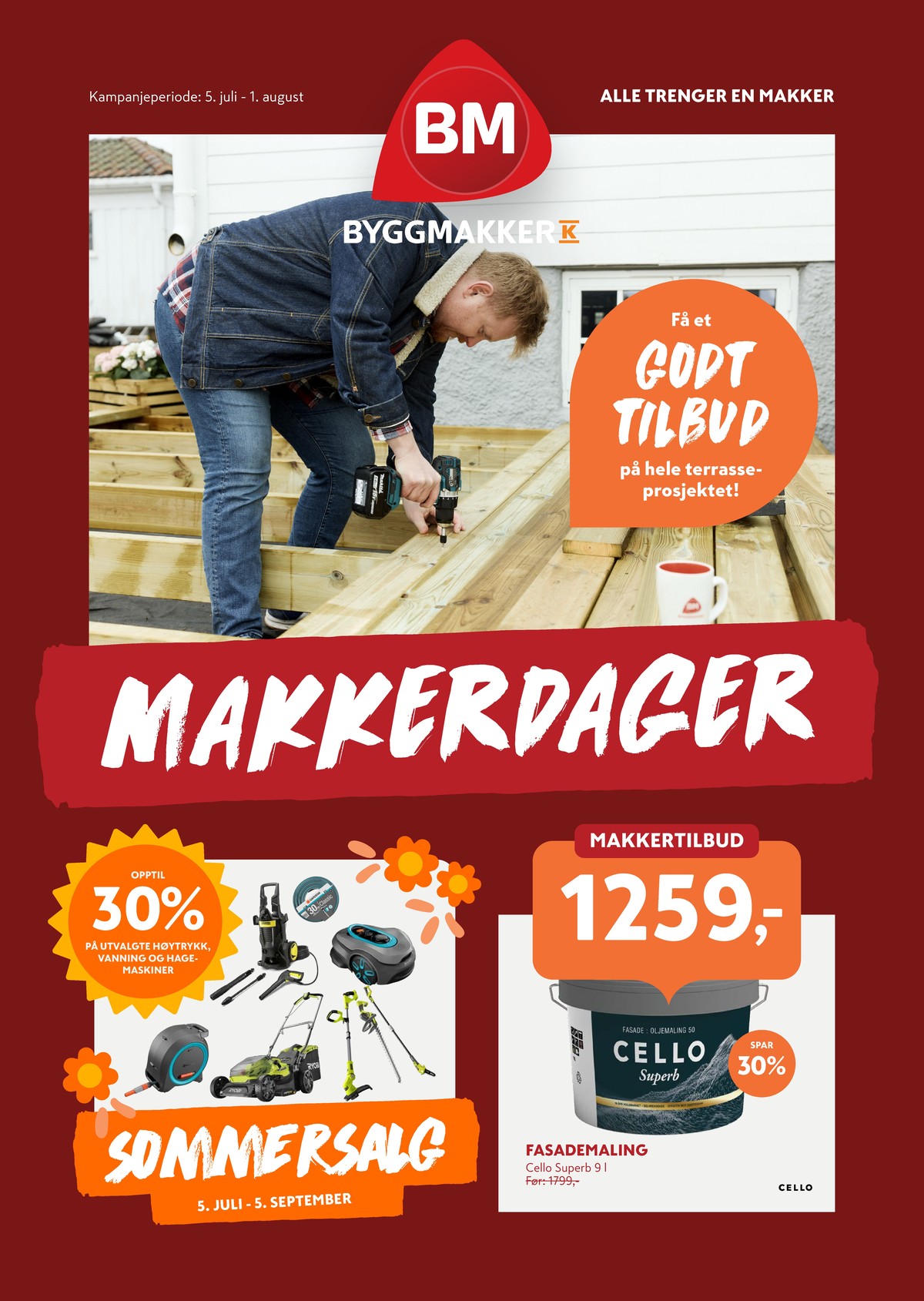 Se Byggmakker kundeavis for uge 29 på Tilbudsuken.no. Se gode tilbud på mange varer. Les kundeavisen her! Side 1