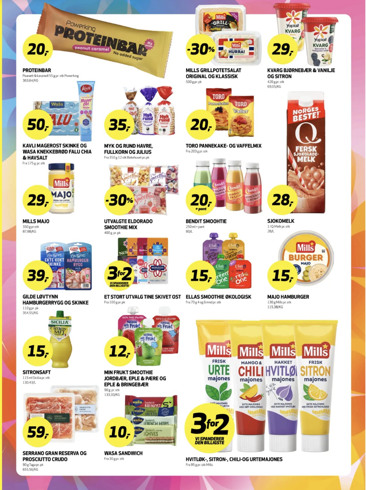 Se Bunnpris kundeavis for uke 29 på Tilbudsuken.no. Se gode tilbud på mange varer, f.eks. potetsalat klassisk mills eller potetsalat grill original mills. Les kundeavisen her! Side 15