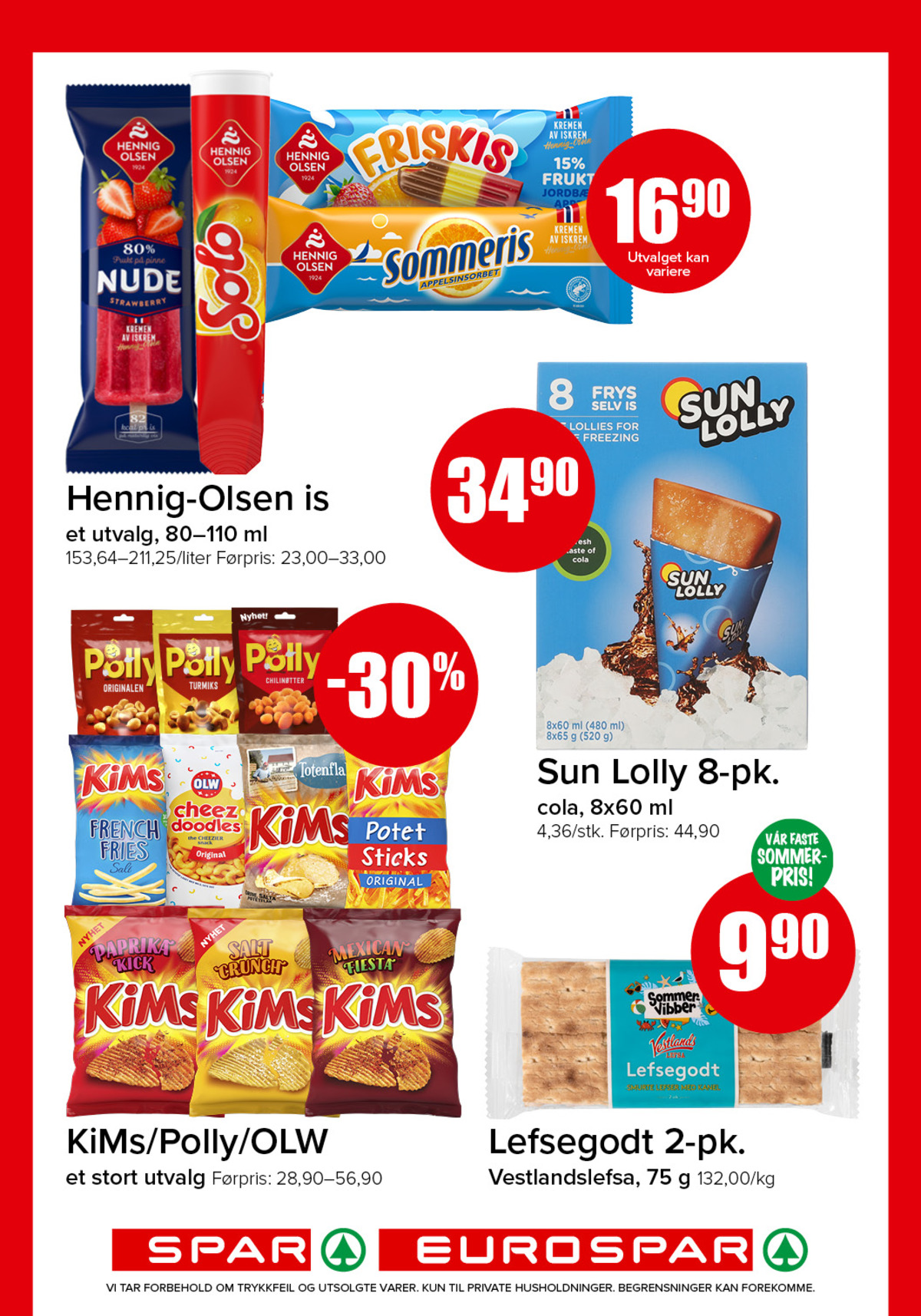 Se Spar - Eurospar kundeavis for uke 29 på Tilbudsuken.no. Se gode tilbud på mange varer, f.eks. frys selv is cola sun lolly eller lefse vestlands. Les kundeavisen her! Side 11