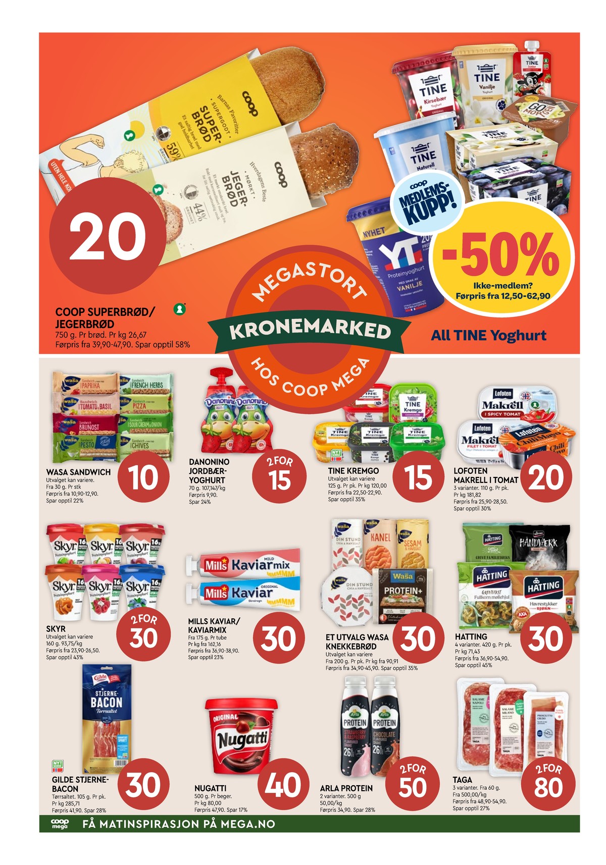 Se Coop Mega kundeavis for uke 3 på Tilbudsuken.no. Se gode tilbud på mange varer, f.eks. superbrød coop eller jegerbrød mørkt coop. Les kundeavisen her! Side 4