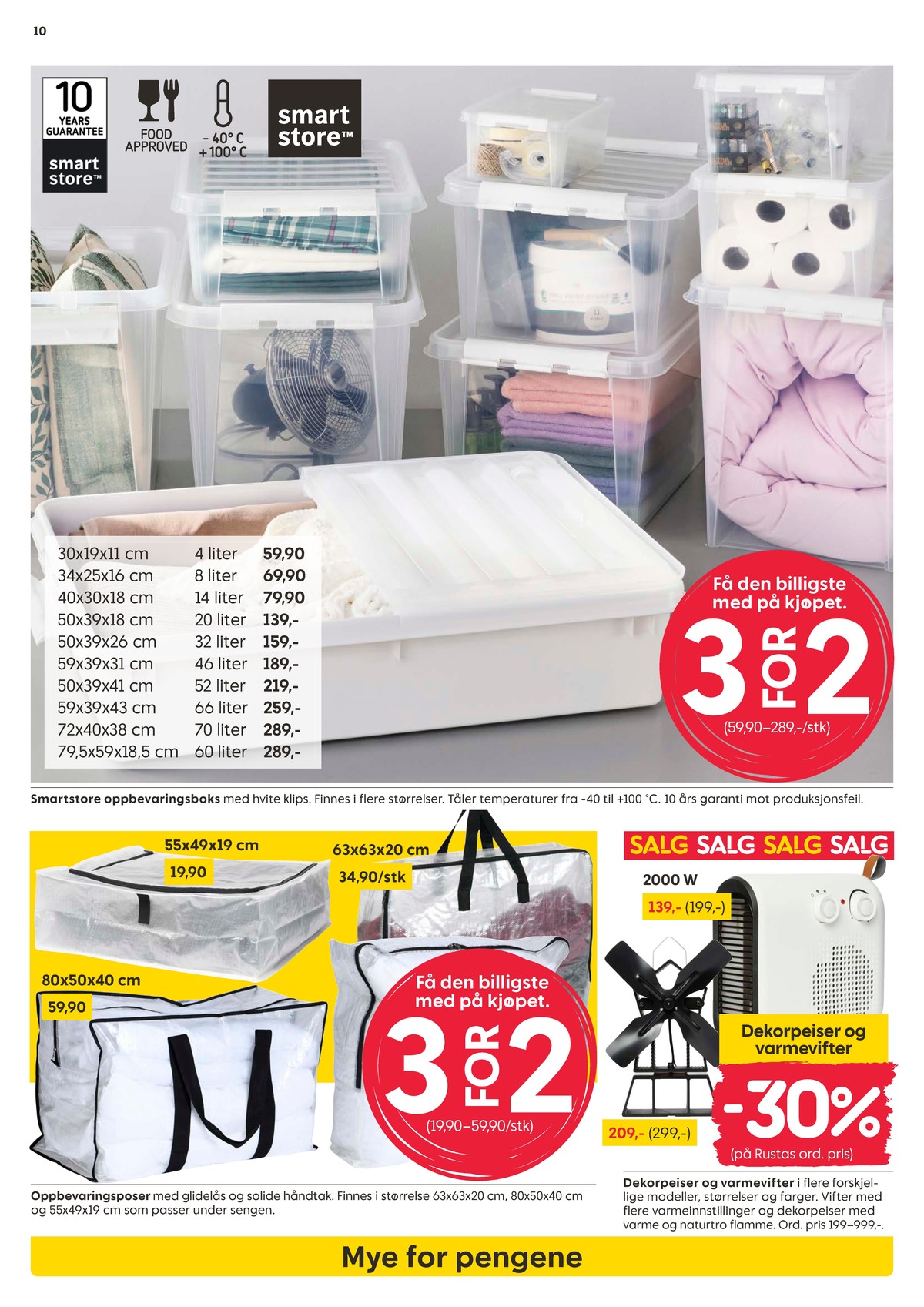 Se Rusta kundeavis for uke 3 på Tilbudsuken.no. Se gode tilbud på mange varer, f.eks. oppbevaringsboks smart store eller varmeovn ukjent. Les kundeavisen her! Side 10