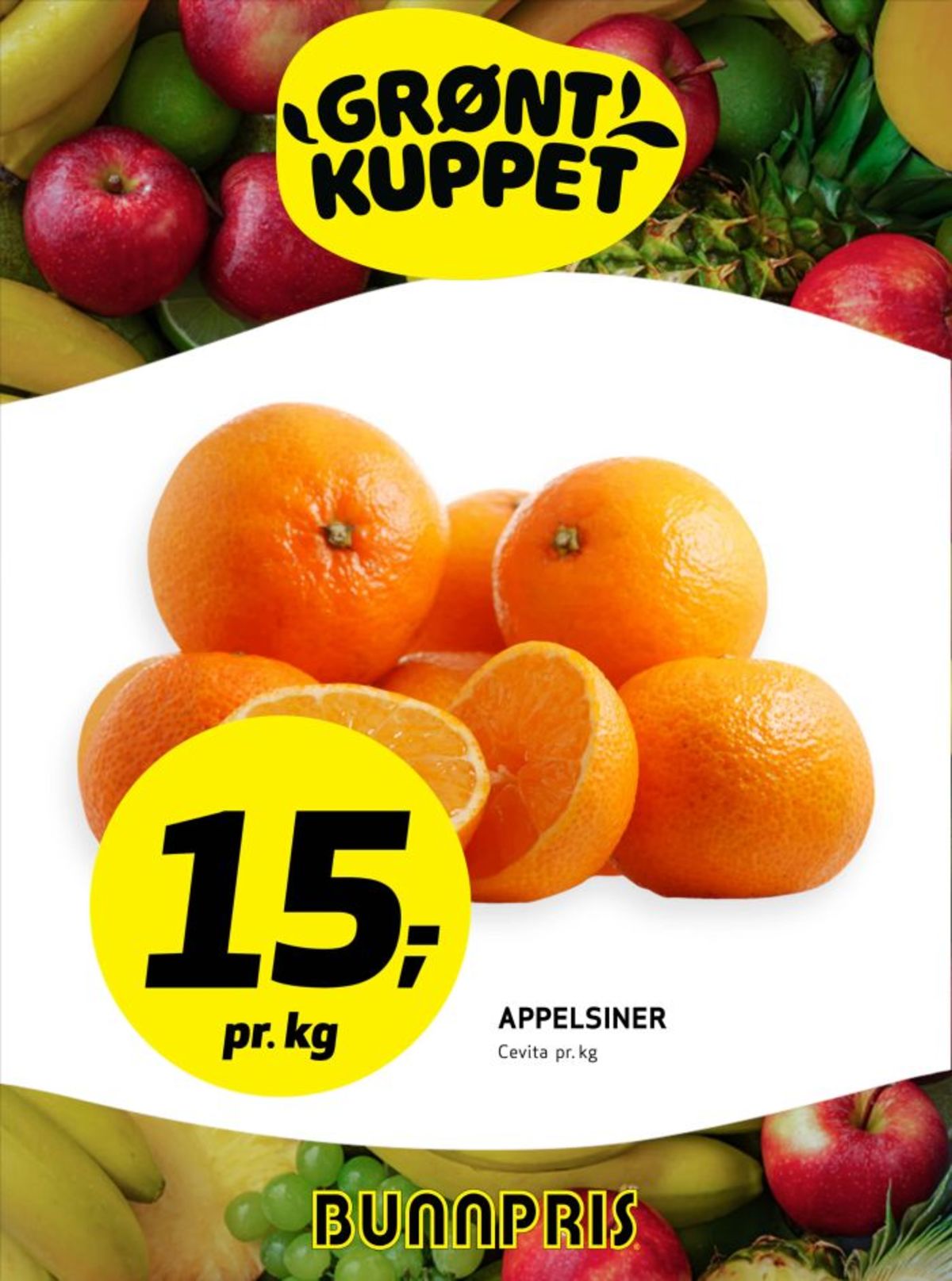 Se Bunnpris kundeavis for uke 3 på Tilbudsuken.no. Se gode tilbud på mange varer, f.eks. appelsiner cevita eller andre varer. Les kundeavisen her! Side 19