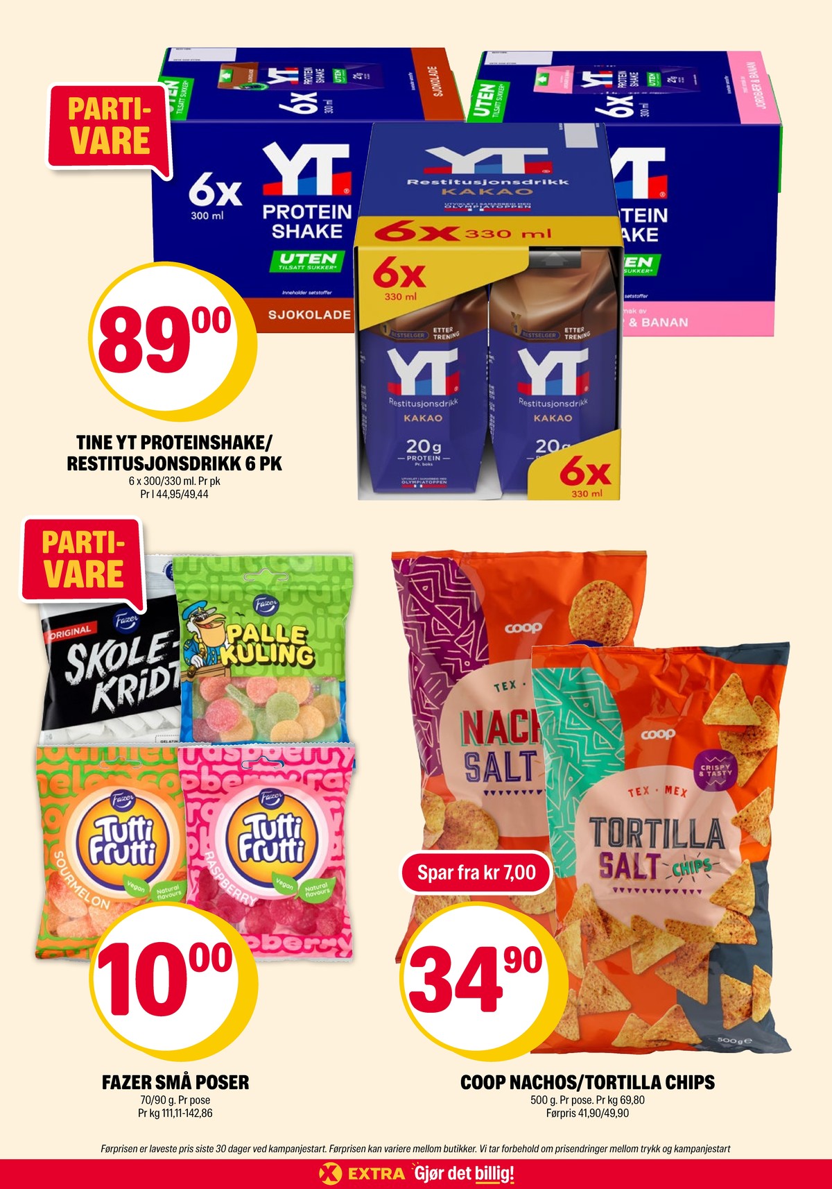Se Coop Extra kundeavis for uke 30 på Tilbudsuken.no. Se gode tilbud på mange varer, f.eks. proteinshake sjokolade 6 pk. yt eller proteinshake jordbær & banan 6 pk. yt. Les kundeavisen her! Side 23