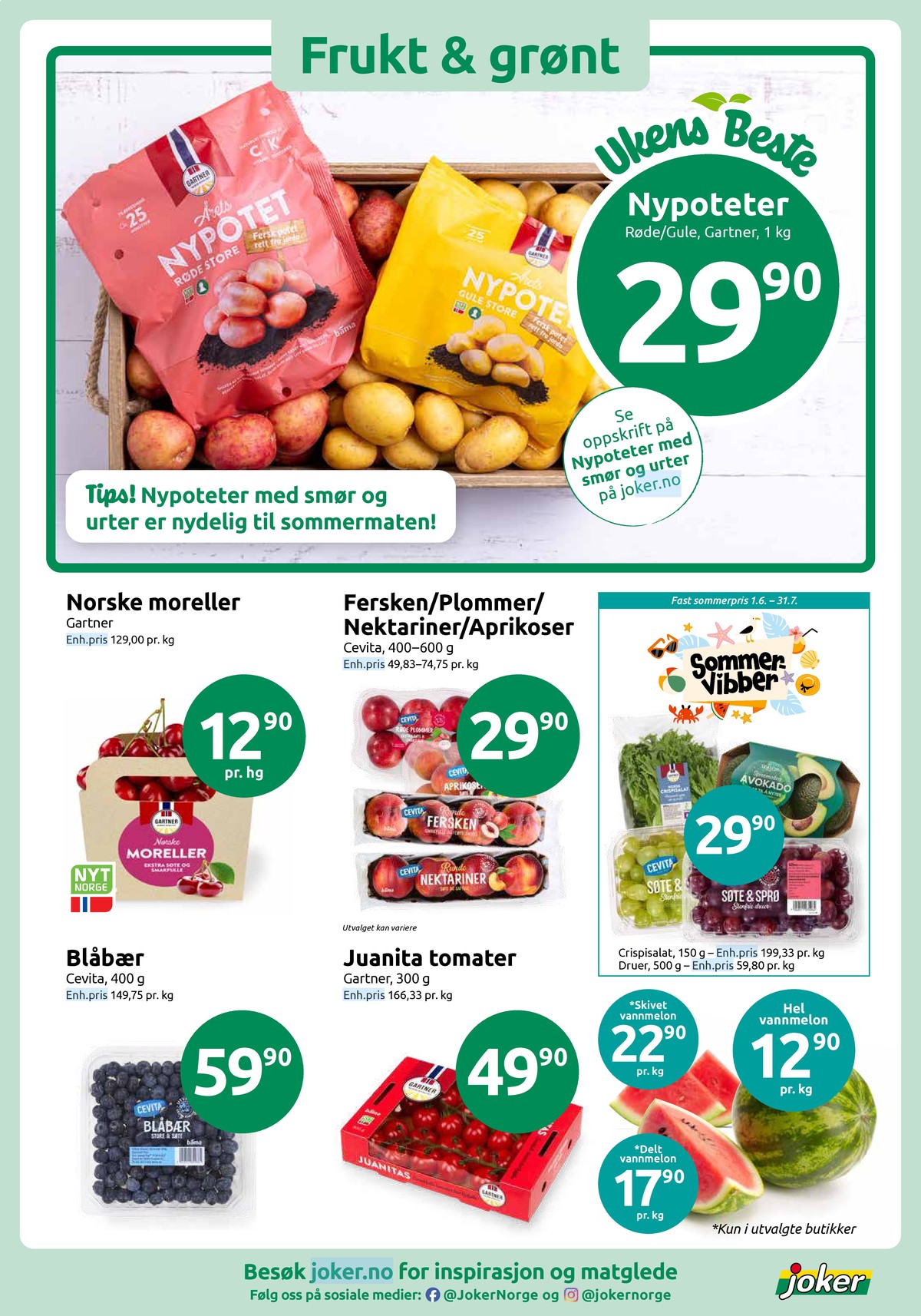 Se Joker kundeavis for uke 30 på Tilbudsuken.no. Se gode tilbud på mange varer, f.eks. poteter gartner eller salat gartner. Les kundeavisen her! Side 3