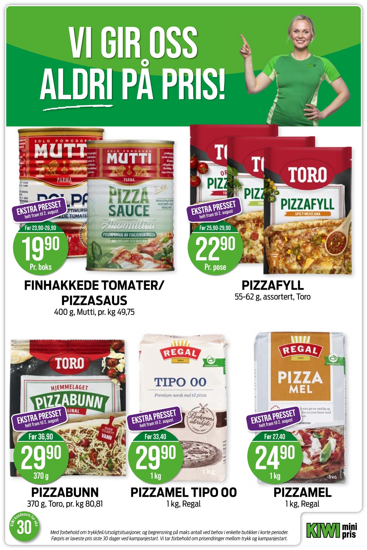Se Kiwi kundeavis for uke 30 på Tilbudsuken.no. Se gode tilbud på mange varer, f.eks. tomater hakkede mutti eller pizzasaus aromatica mutti. Les kundeavisen her! Side 14