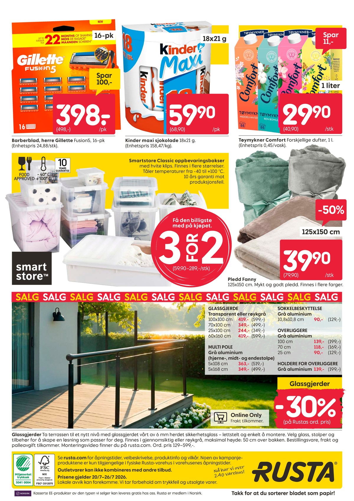 Se Rusta kundeavis for uke 30 på Tilbudsuken.no. Se gode tilbud på mange varer, f.eks. barberblader fusion 5 eller sjokoladebar maxi. Les kundeavisen her! Side 16