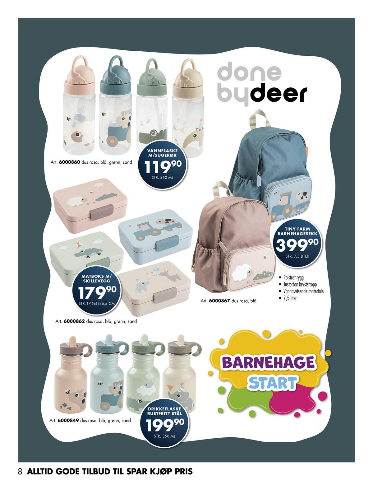 Se Sparkjøp kundeavis for uke 30 på Tilbudsuken.no. Se gode tilbud på mange varer, f.eks. barneservise done by deer eller matboks done by deer. Les kundeavisen her! Side 8