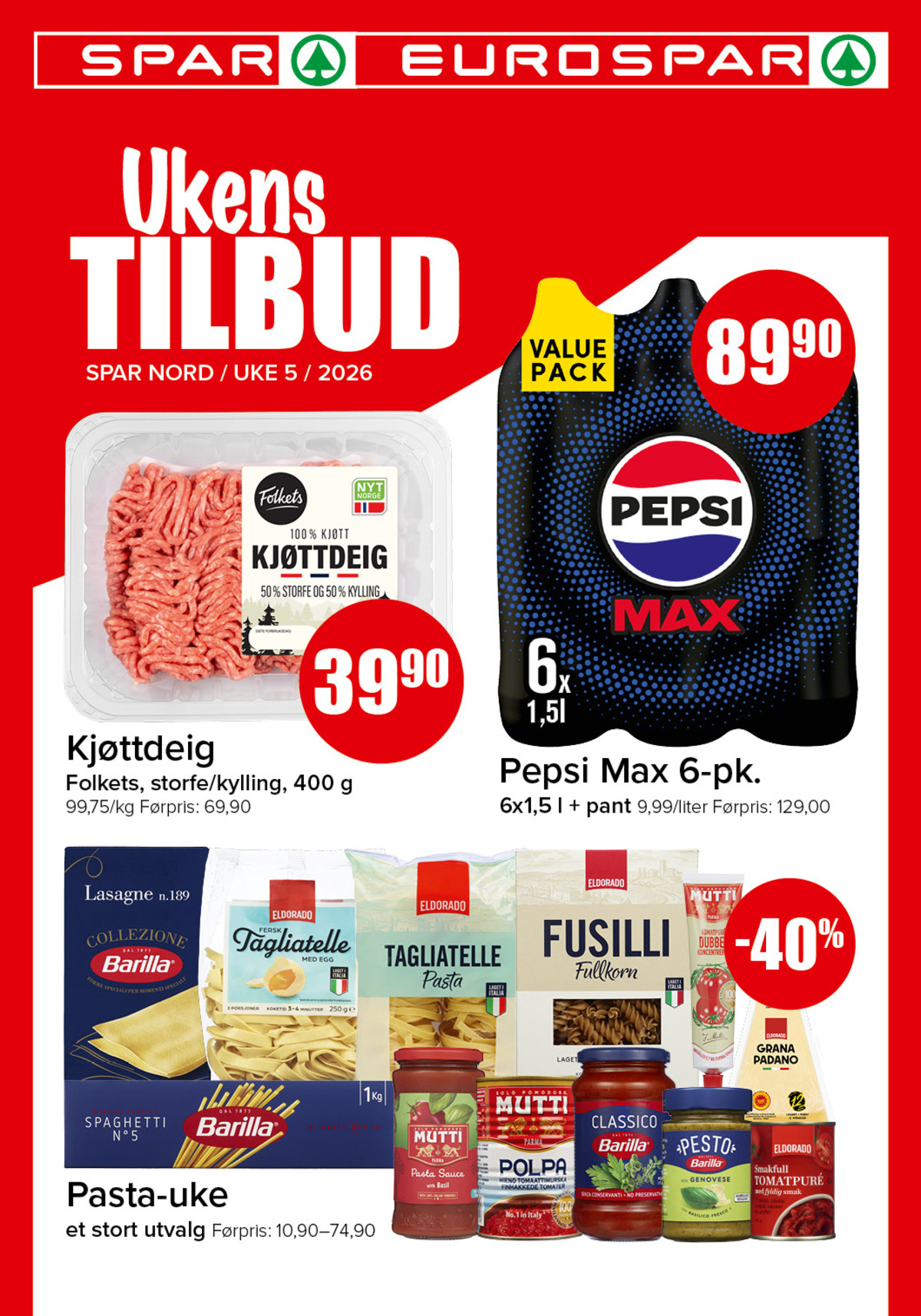 Se Spar - Eurospar kundeavis for uke 31 på Tilbudsuken.no. Se gode tilbud på mange varer, f.eks. pepsi max 6 pk pepsi max eller kjøttdeig storfe & kylling folkets. Les kundeavisen her! Side 1
