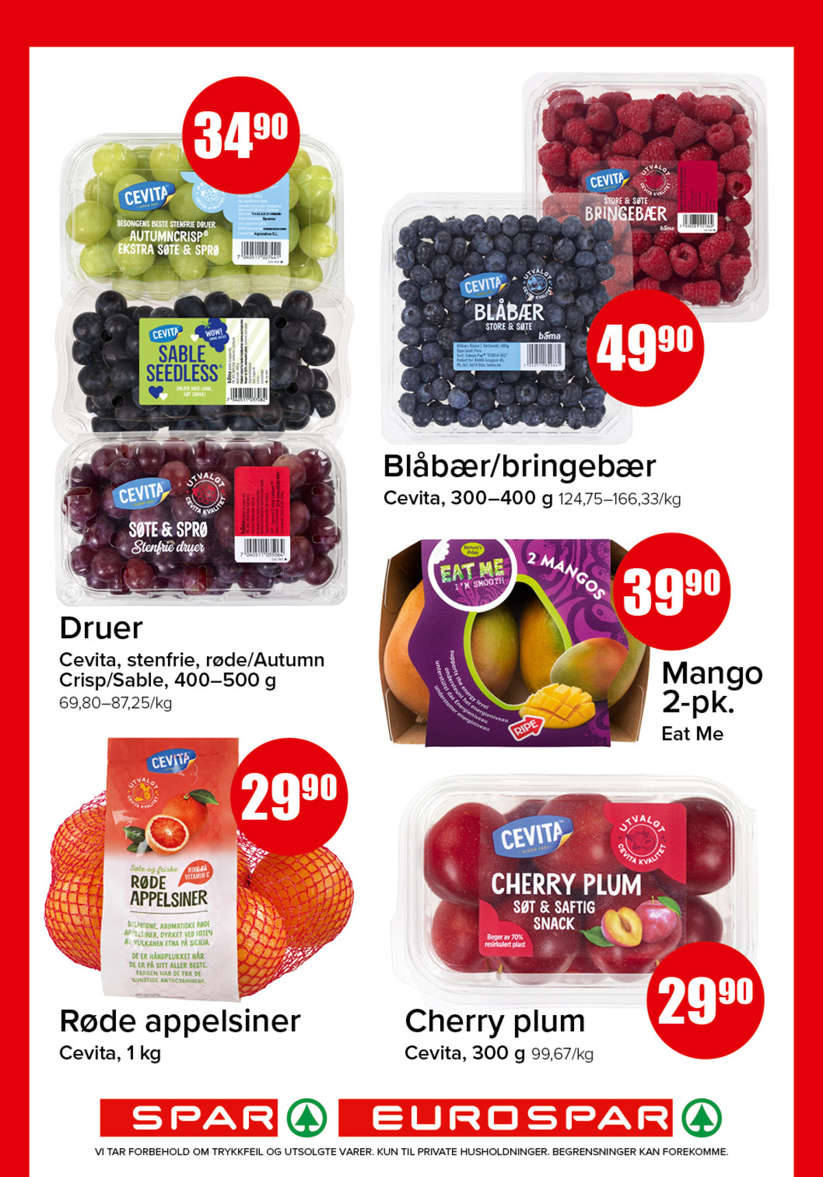 Se Spar - Eurospar kundeavis for uke 31 på Tilbudsuken.no. Se gode tilbud på mange varer, f.eks. blåbær cevita eller bringebær cevita. Les kundeavisen her! Side 2