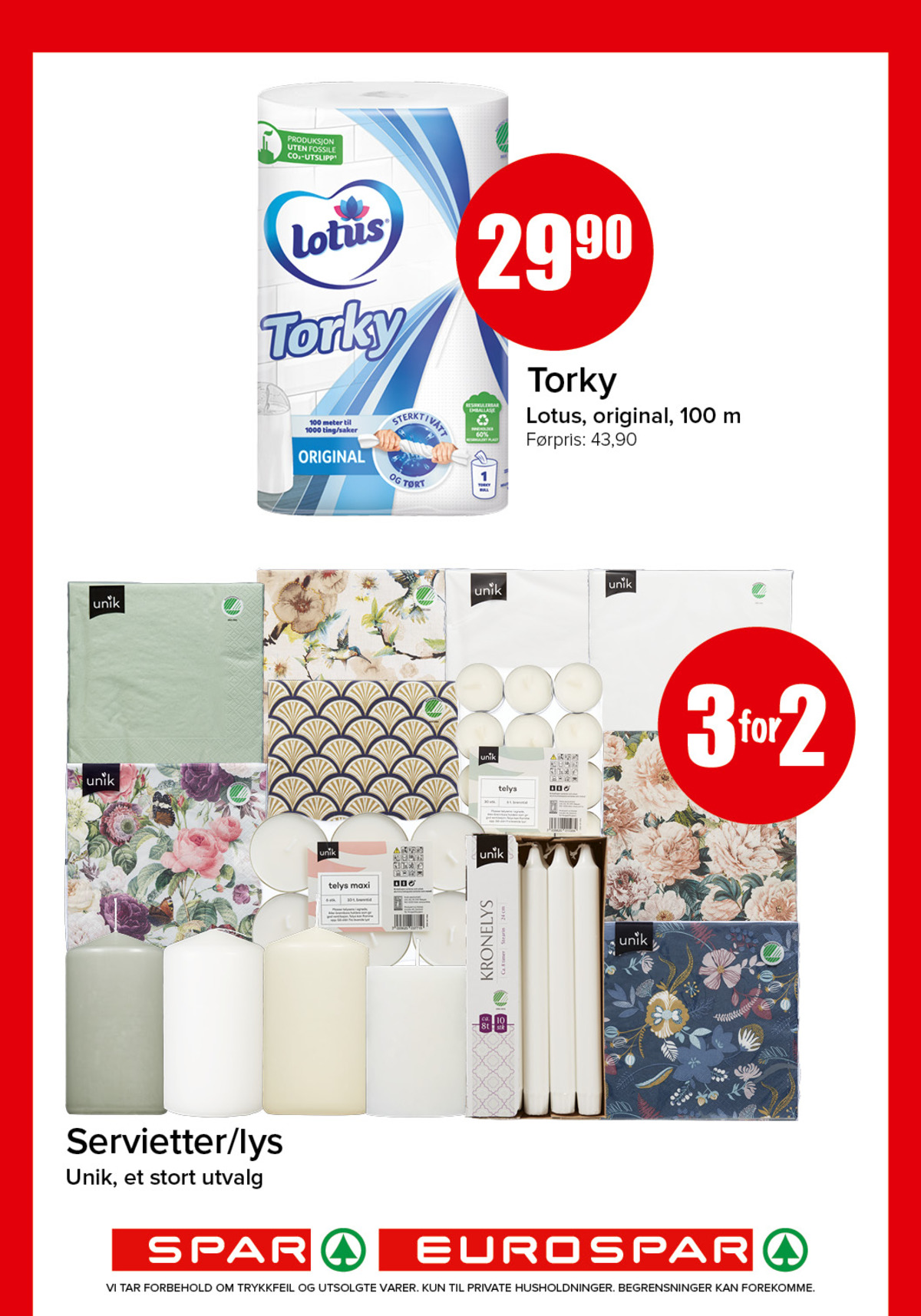 Se Spar - Eurospar kundeavis for uke 31 på Tilbudsuken.no. Se gode tilbud på mange varer, f.eks. tørkerull torky eller servietter unik. Les kundeavisen her! Side 9