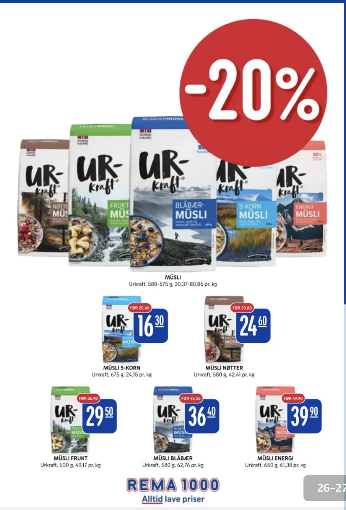 Se Rema 1000 kundeavis for uge 31 på Tilbudsuken.no. Se gode tilbud på mange varer. Les kundeavisen her! Side 26
