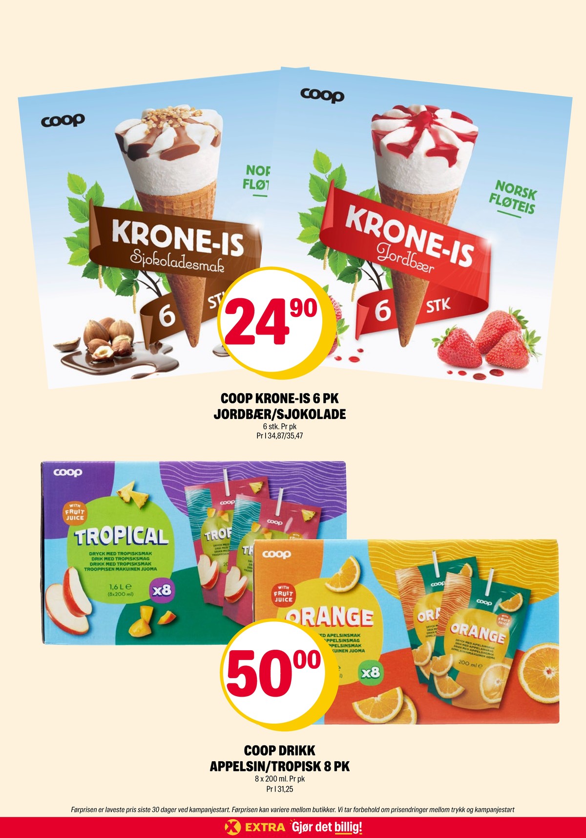 Se Coop Extra kundeavis for uke 31 på Tilbudsuken.no. Se gode tilbud på mange varer, f.eks. jordbærisvafler krone is eller sjokoladeisvafler krone is. Les kundeavisen her! Side 22
