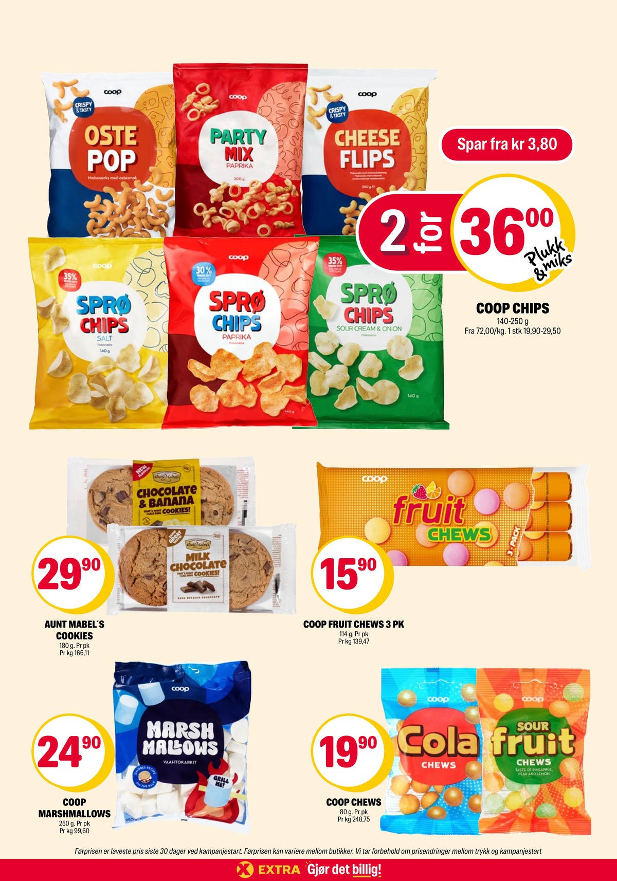 Se Coop Extra kundeavis for uke 31 på Tilbudsuken.no. Se gode tilbud på mange varer, f.eks. sprø chips paprika coop eller sprø chips sour cream & onion coop. Les kundeavisen her! Side 26