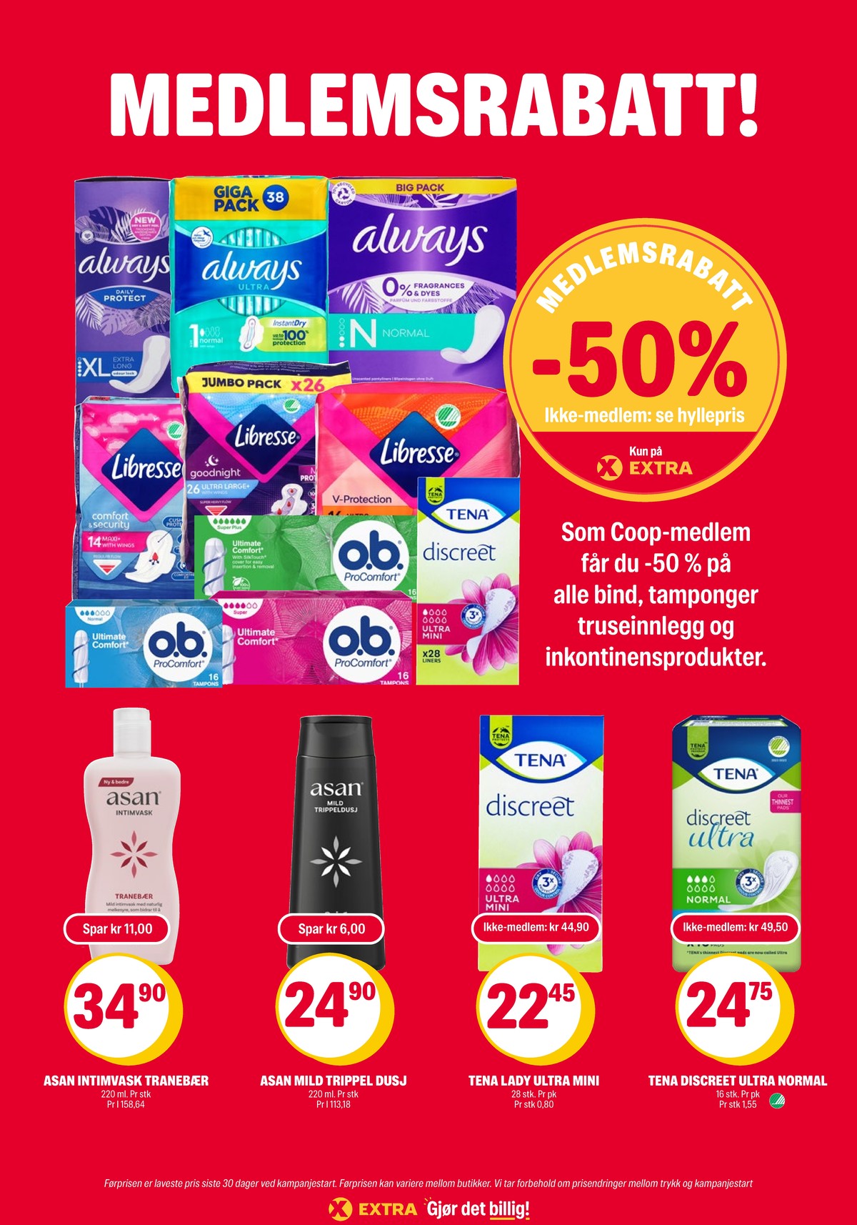 Se Coop Extra kundeavis for uke 31 på Tilbudsuken.no. Se gode tilbud på mange varer, f.eks. sanitetsbind libresse eller tamponger o.b.. Les kundeavisen her! Side 33
