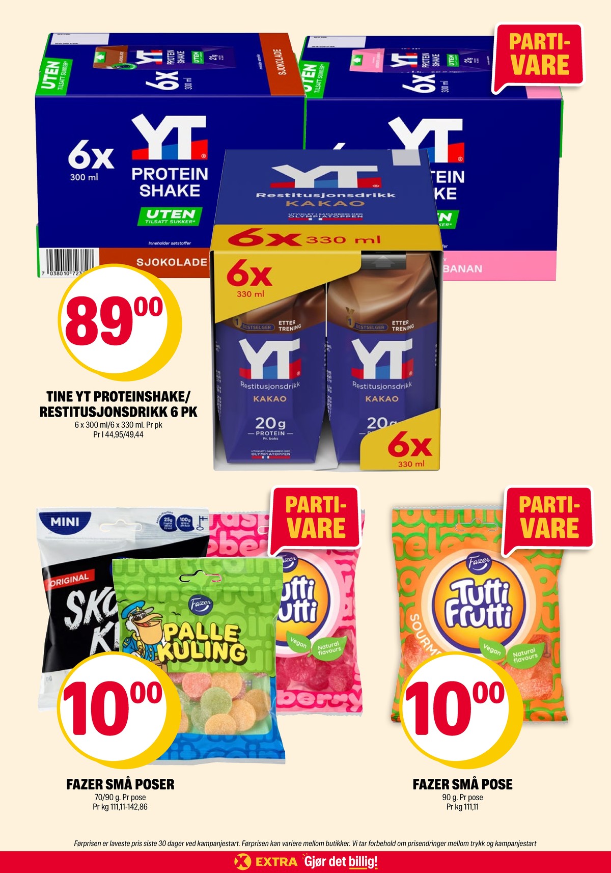 Se Coop Extra kundeavis for uke 31 på Tilbudsuken.no. Se gode tilbud på mange varer, f.eks. proteinshake sjokolade 6 pk. yt eller proteinshake jordbær & banan 6 pk. yt. Les kundeavisen her! Side 6
