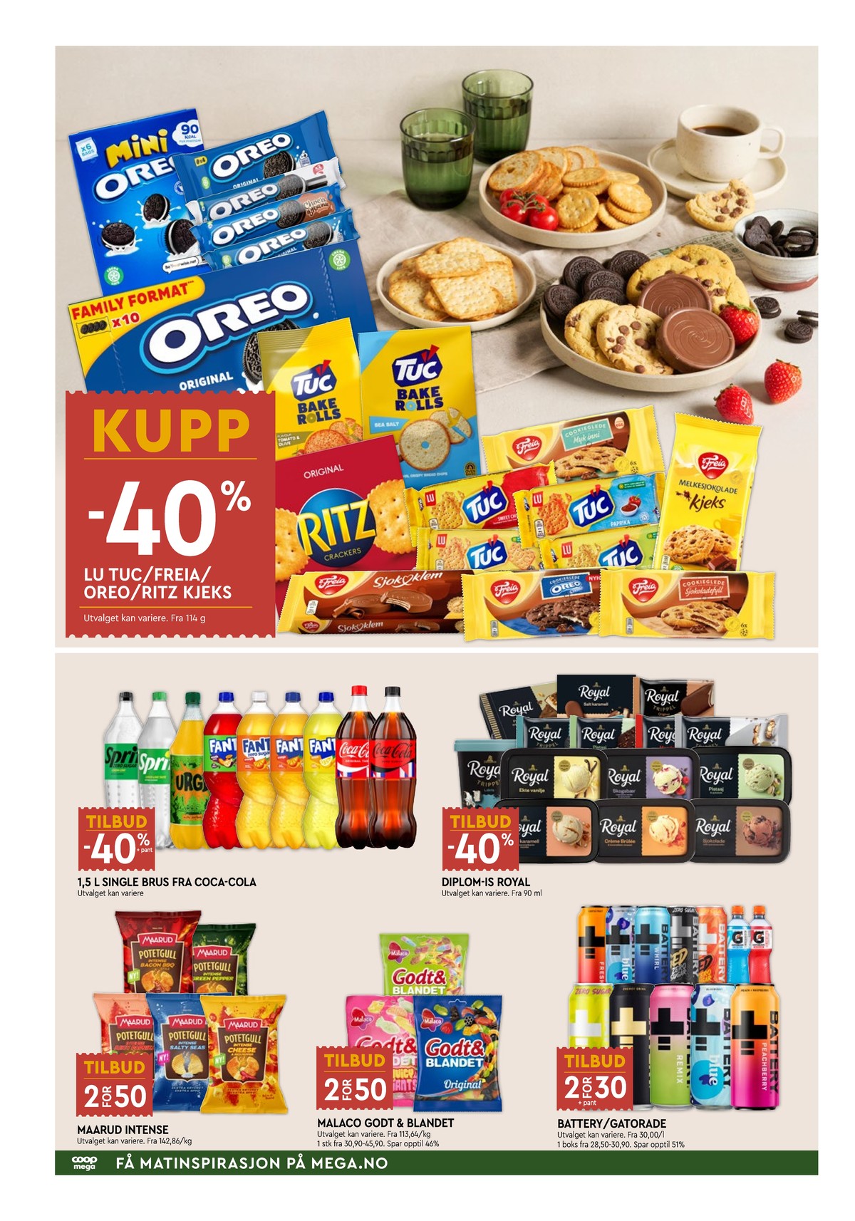 Se Coop Mega kundeavis for uke 31 på Tilbudsuken.no. Se gode tilbud på mange varer, f.eks. kjeks original oreo eller mini kjeks oreo. Les kundeavisen her! Side 6