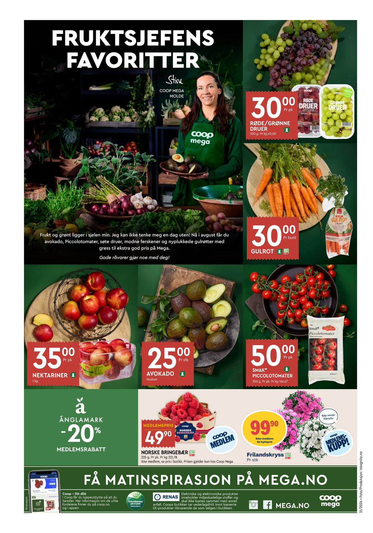 Se Coop Mega kundeavis for uke 31 på Tilbudsuken.no. Se gode tilbud på mange varer, f.eks. druer coop eller gulrøtter coop. Les kundeavisen her! Side 8