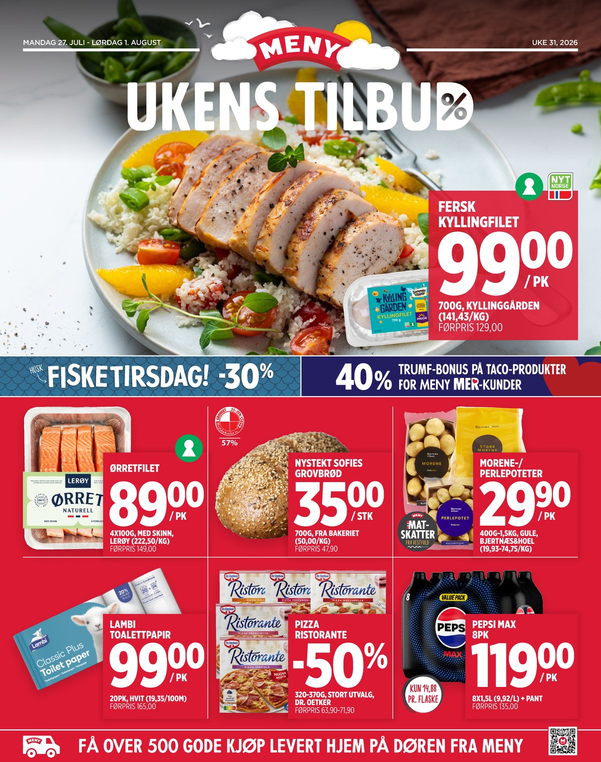 Se Meny kundeavis for uge 31 på Tilbudsuken.no. Se gode tilbud på mange varer. Les kundeavisen her! Side 1