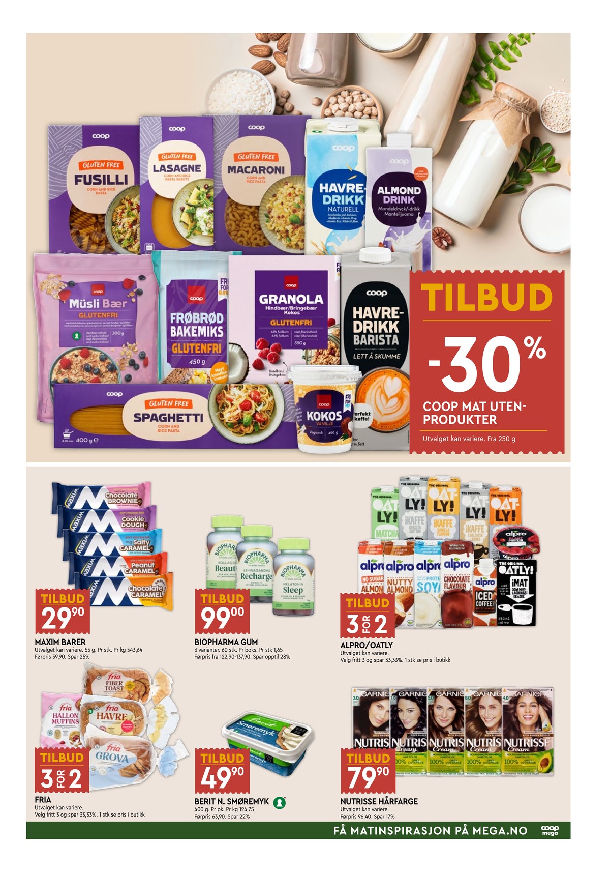 Se Coop Mega kundeavis for uke 32 på Tilbudsuken.no. Se gode tilbud på mange varer, f.eks. proteinbar maxim eller andre varer. Les kundeavisen her! Side 7
