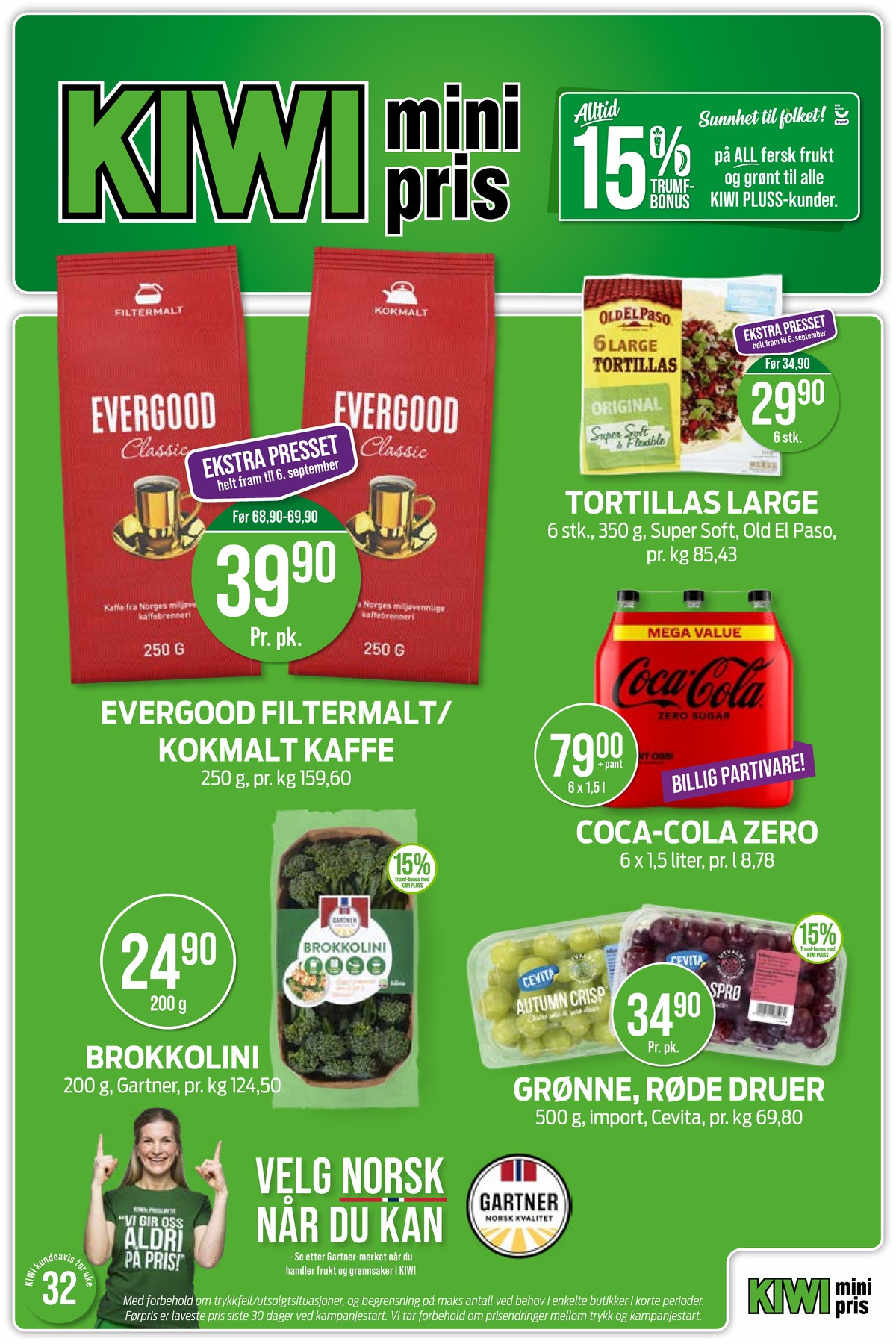 Se Kiwi kundeavis for uge 32 på Tilbudsuken.no. Se gode tilbud på mange varer. Les kundeavisen her! Side 1
