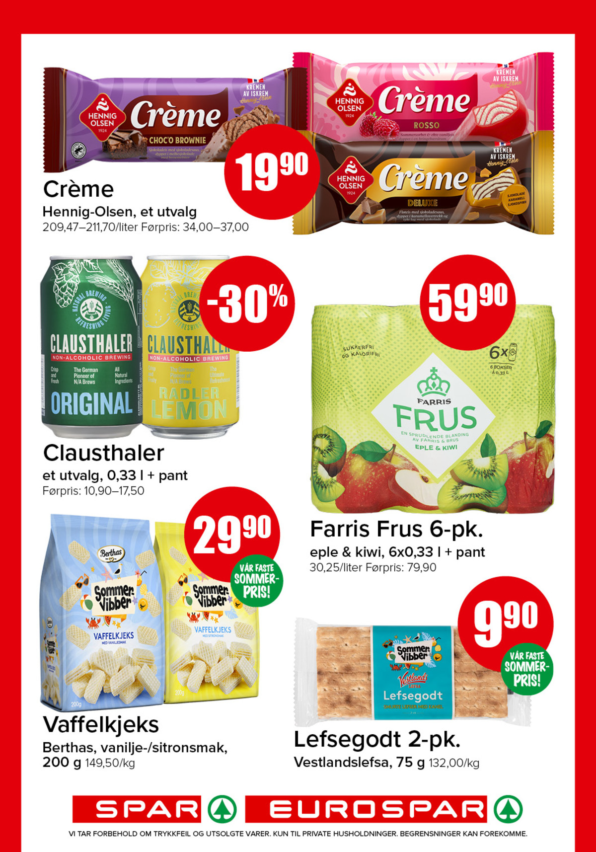 Se Spar - Eurospar kundeavis for uke 32 på Tilbudsuken.no. Se gode tilbud på mange varer, f.eks. ispinn creme eller original Øl clausthaler. Les kundeavisen her! Side 9