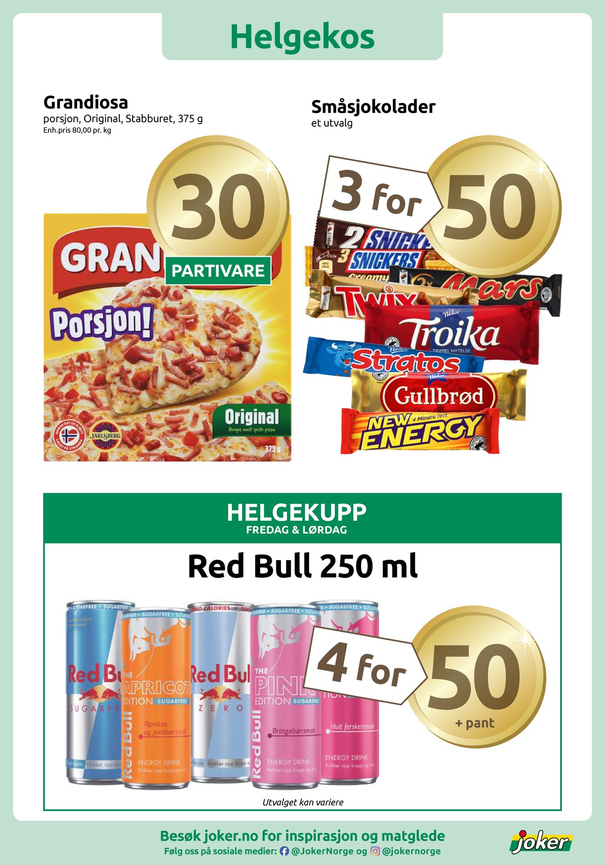 Se Joker kundeavis for uke 32 på Tilbudsuken.no. Se gode tilbud på mange varer, f.eks. sjokoladebar snickers eller sjokoladebar mars. Les kundeavisen her! Side 5