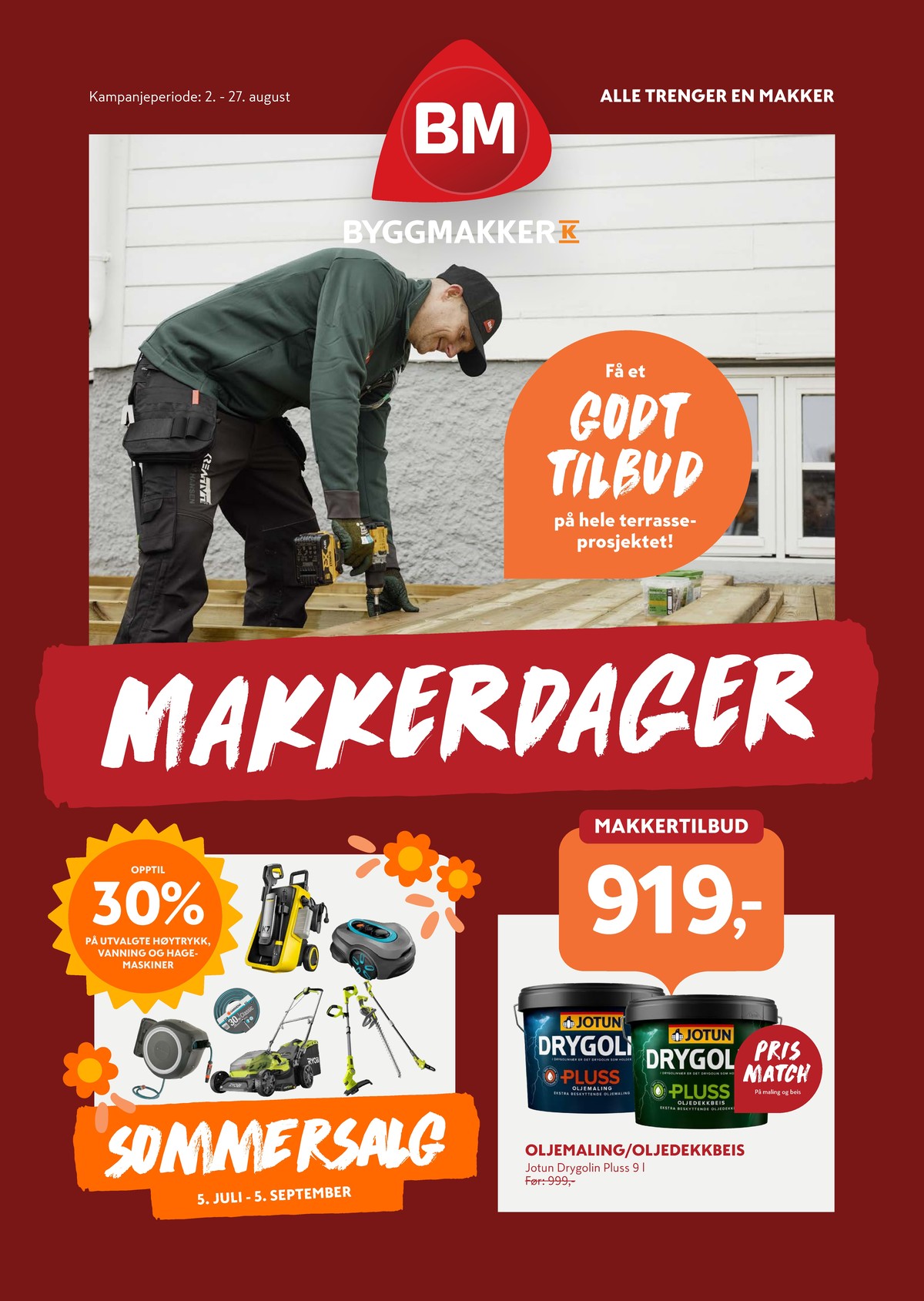 Se Byggmakker kundeavis for uge 33 på Tilbudsuken.no. Se gode tilbud på mange varer. Les kundeavisen her! Side 1