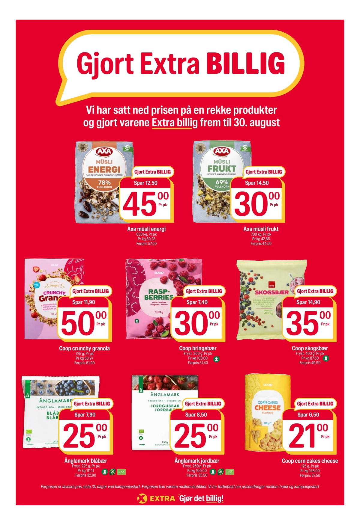 Se Coop Extra kundeavis for uke 33 på Tilbudsuken.no. Se gode tilbud på mange varer, f.eks. energi müsli axa eller fruktmüsli axa. Les kundeavisen her! Side 10