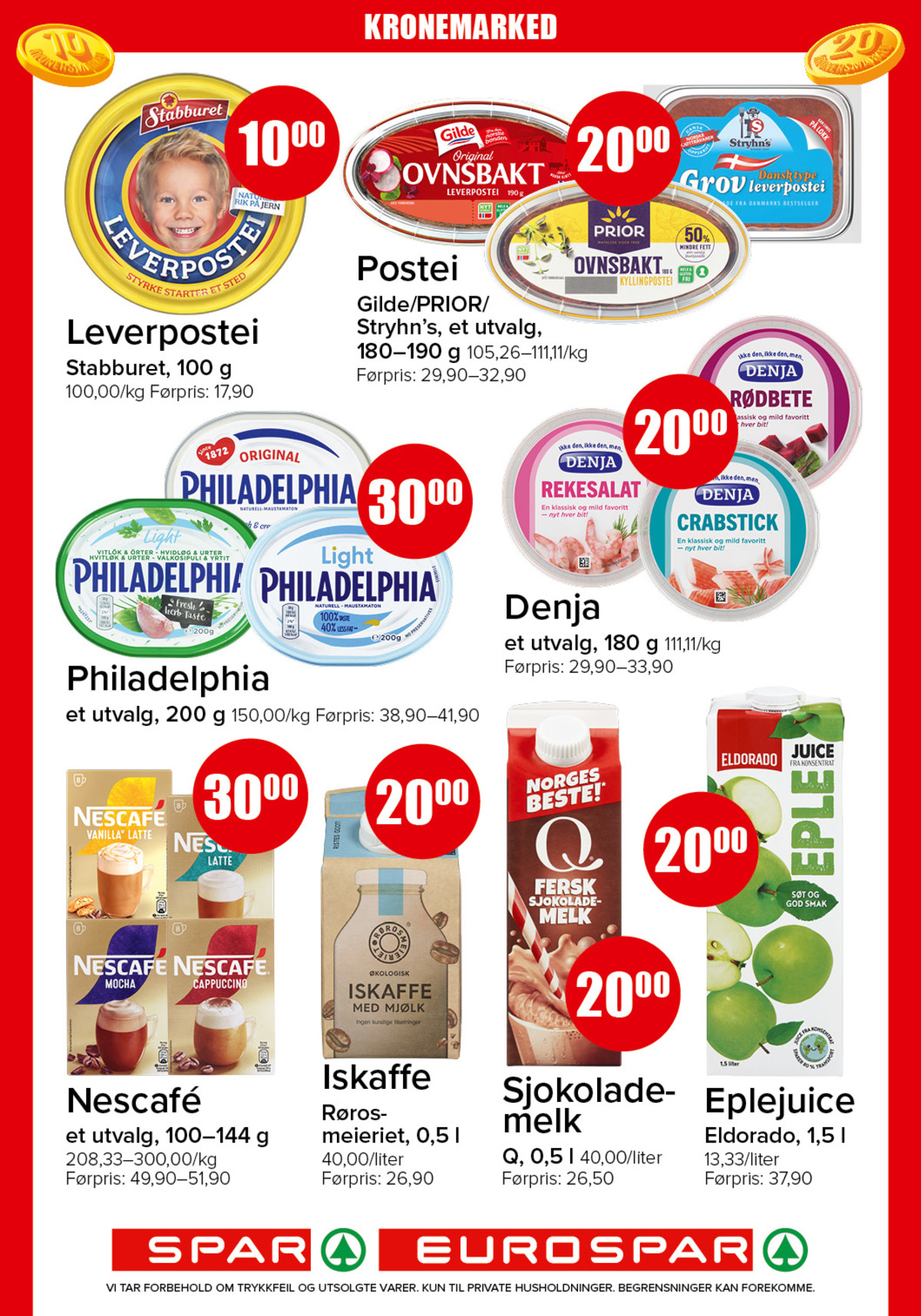 Se Spar - Eurospar kundeavis for uke 33 på Tilbudsuken.no. Se gode tilbud på mange varer, f.eks. leverpostei stabburet eller smøreost original philadelphia. Les kundeavisen her! Side 9