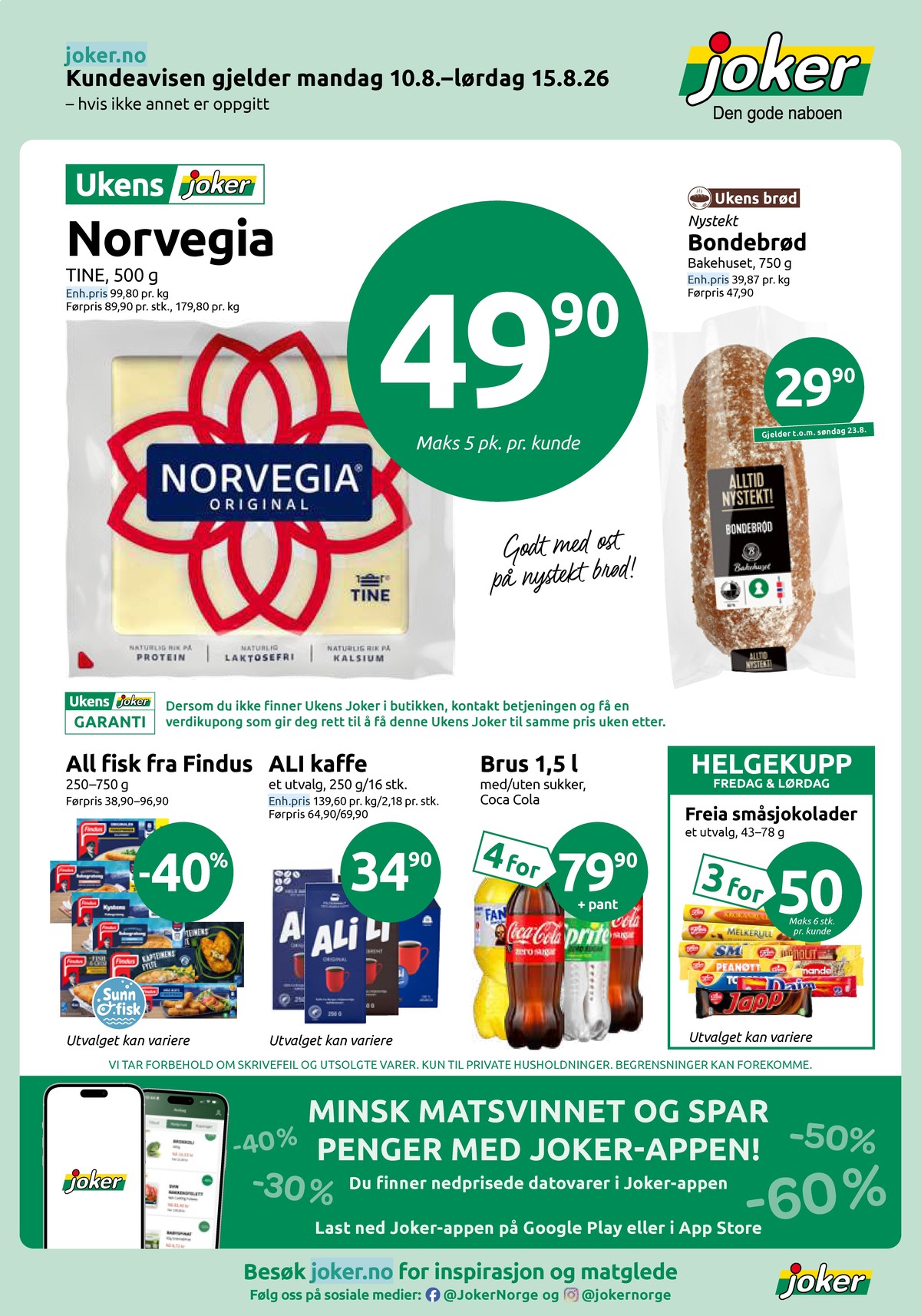 Se Joker kundeavis for uge 33 på Tilbudsuken.no. Se gode tilbud på mange varer. Les kundeavisen her! Side 1