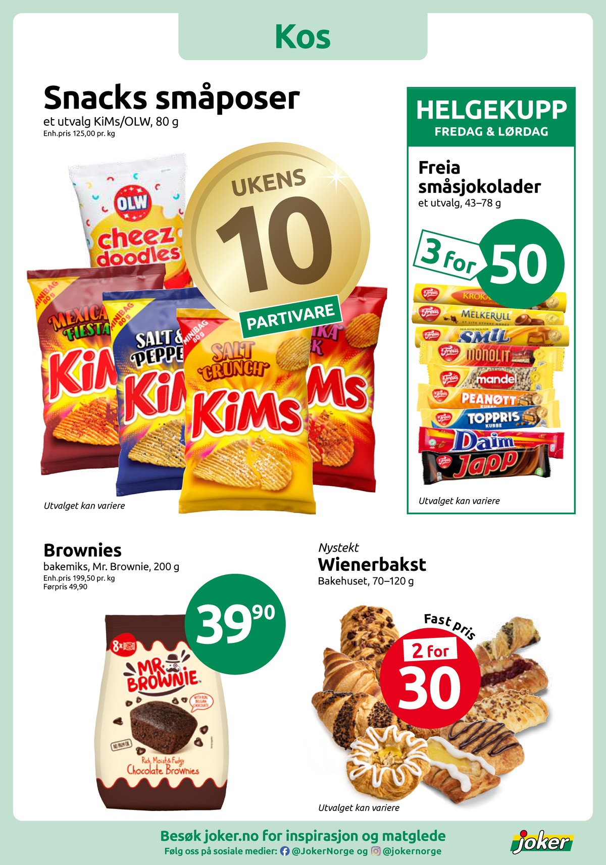 Se Joker kundeavis for uge 33 på Tilbudsuken.no. Se gode tilbud på mange varer. Les kundeavisen her! Side 8