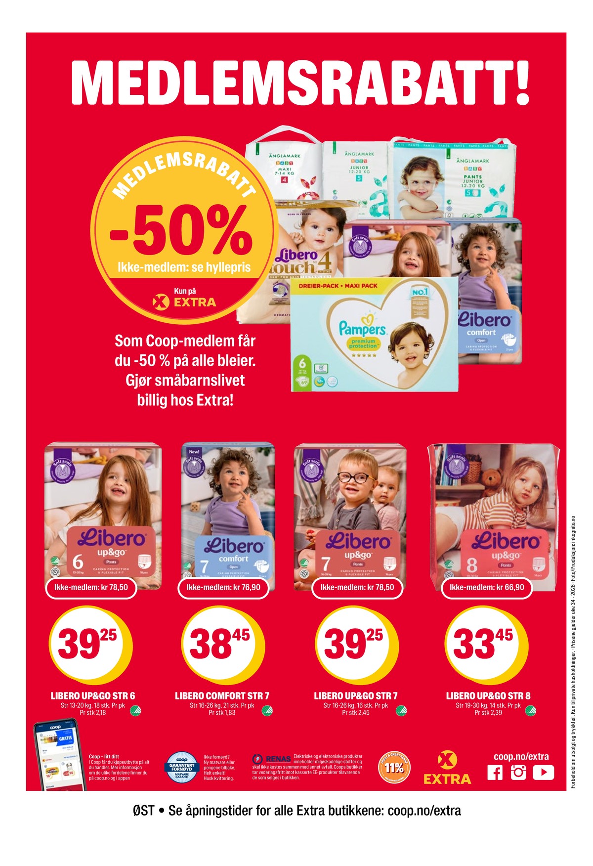 Se Coop Extra kundeavis for uke 34 på Tilbudsuken.no. Se gode tilbud på mange varer, f.eks. bleier libero eller bleier pampers. Les kundeavisen her! Side 31