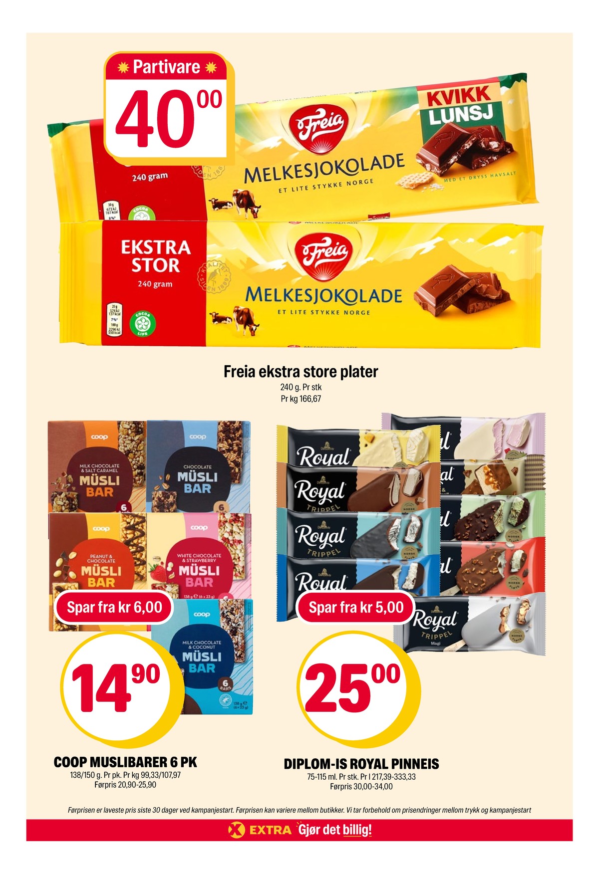 Se Coop Extra kundeavis for uke 34 på Tilbudsuken.no. Se gode tilbud på mange varer, f.eks. sjokoladeplate kvikk lunsj eller müslibar coop. Les kundeavisen her! Side 9